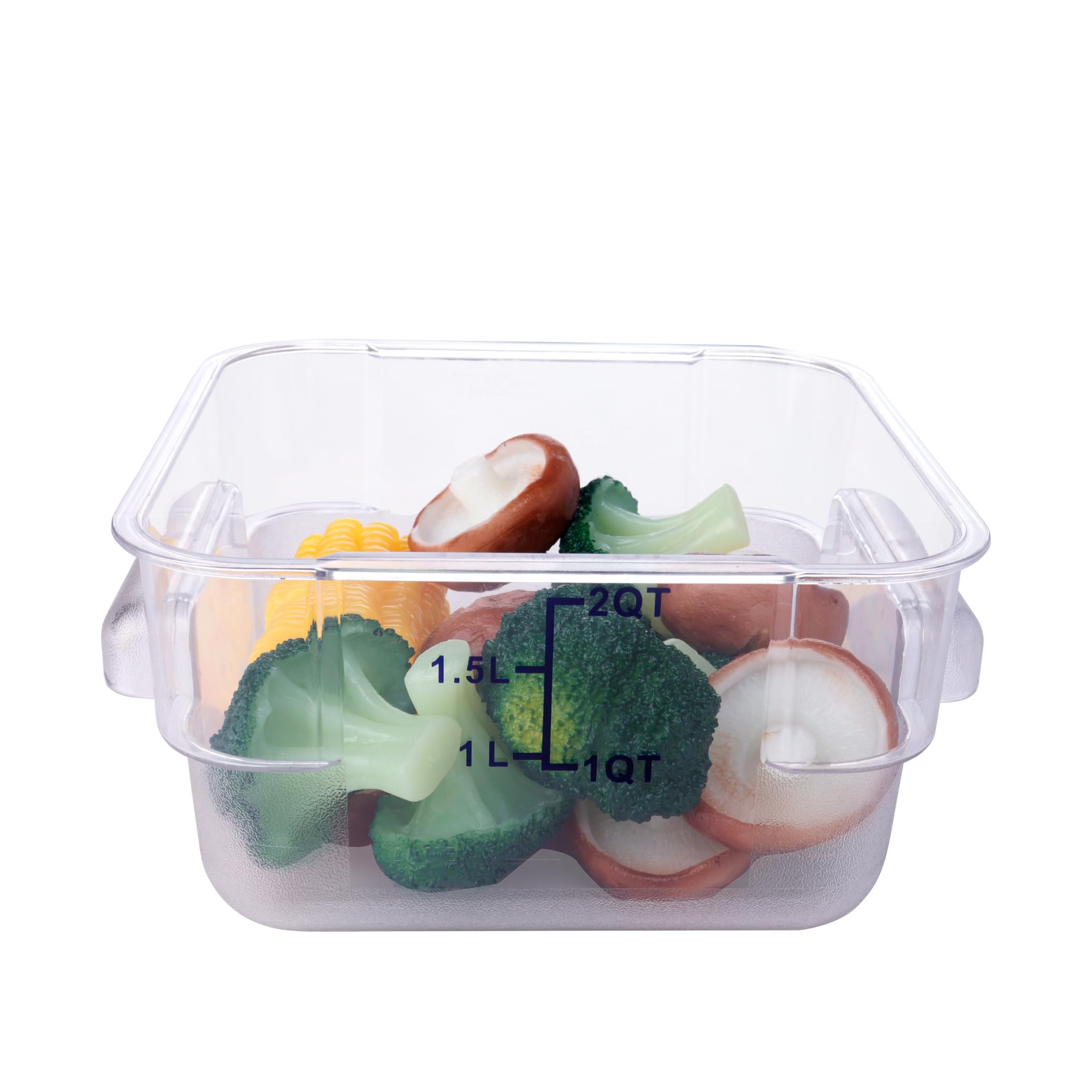 Paquete de 2 recipientes cuadrados de almacenamiento de alimentos con tapa, caja de almacenamiento comercial de 2 a 12 cuartos de galón con escala y asa, fabricación de pasteles, carne marinada