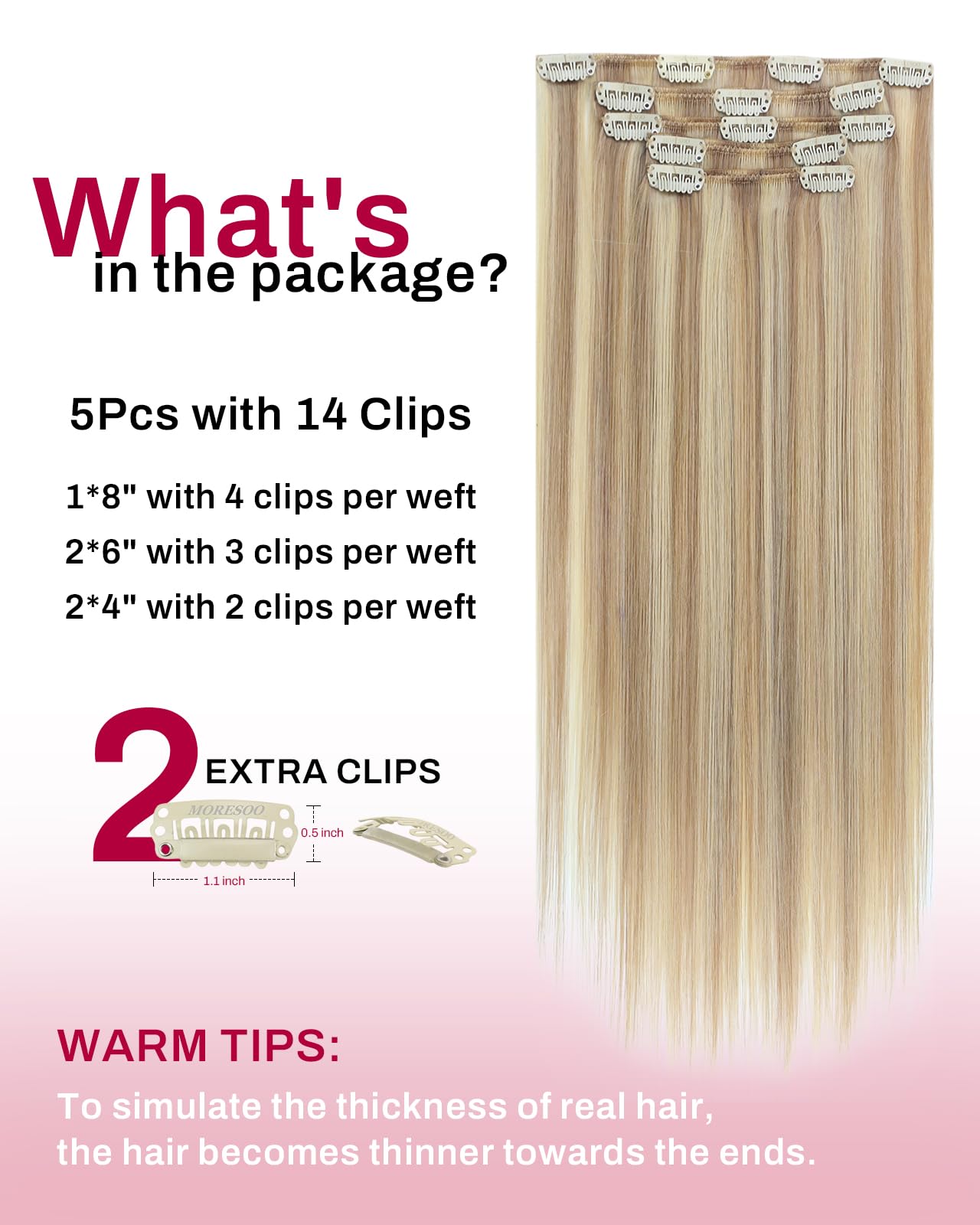Moresoo Hair Extensions Clip in Real Hair Dark Brown Invisible Full Head Clip in Human Hair Extensions Brunette Shoulder-length Short Remy Hair 12 Inch 5 Pieces/80g #2 — view 165