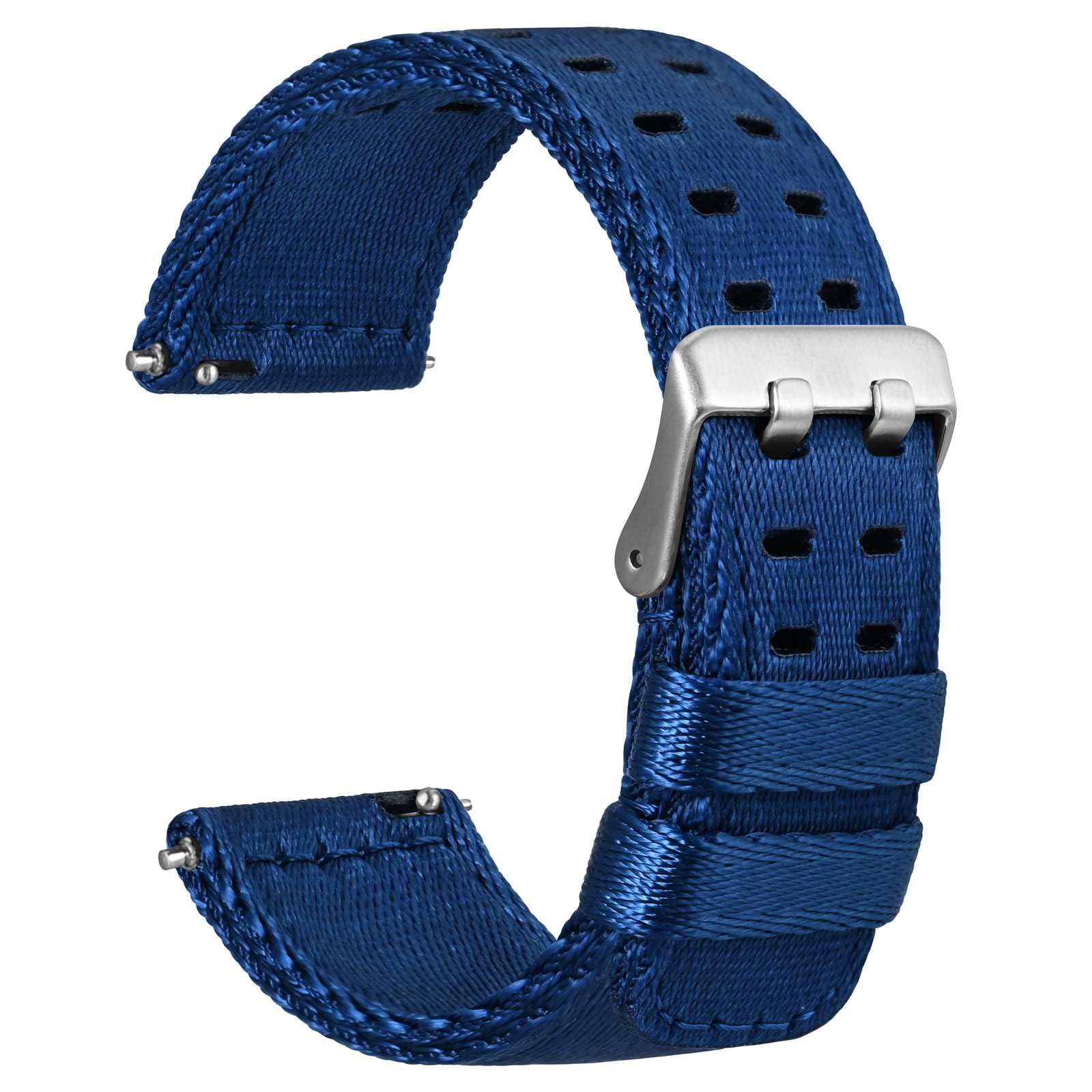 WOCCI Double Holes Nylon Watch Bands, Silky Nylon Straps, Quick Release, Compatible Watch Lug Width 18mm 20mm 22mm