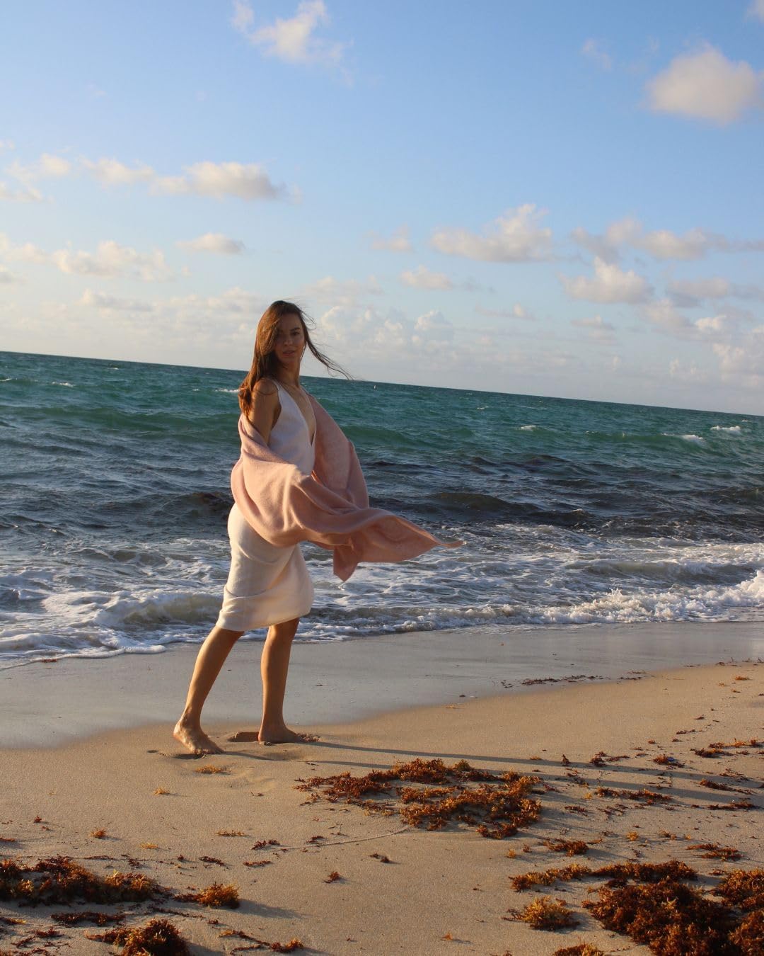 Karen Thomas Cashmere Wool Travel Wrap for Women – 82x28in Lightweight Pashmina Shawl, Airplane Blanket Scarf, Made in Italy