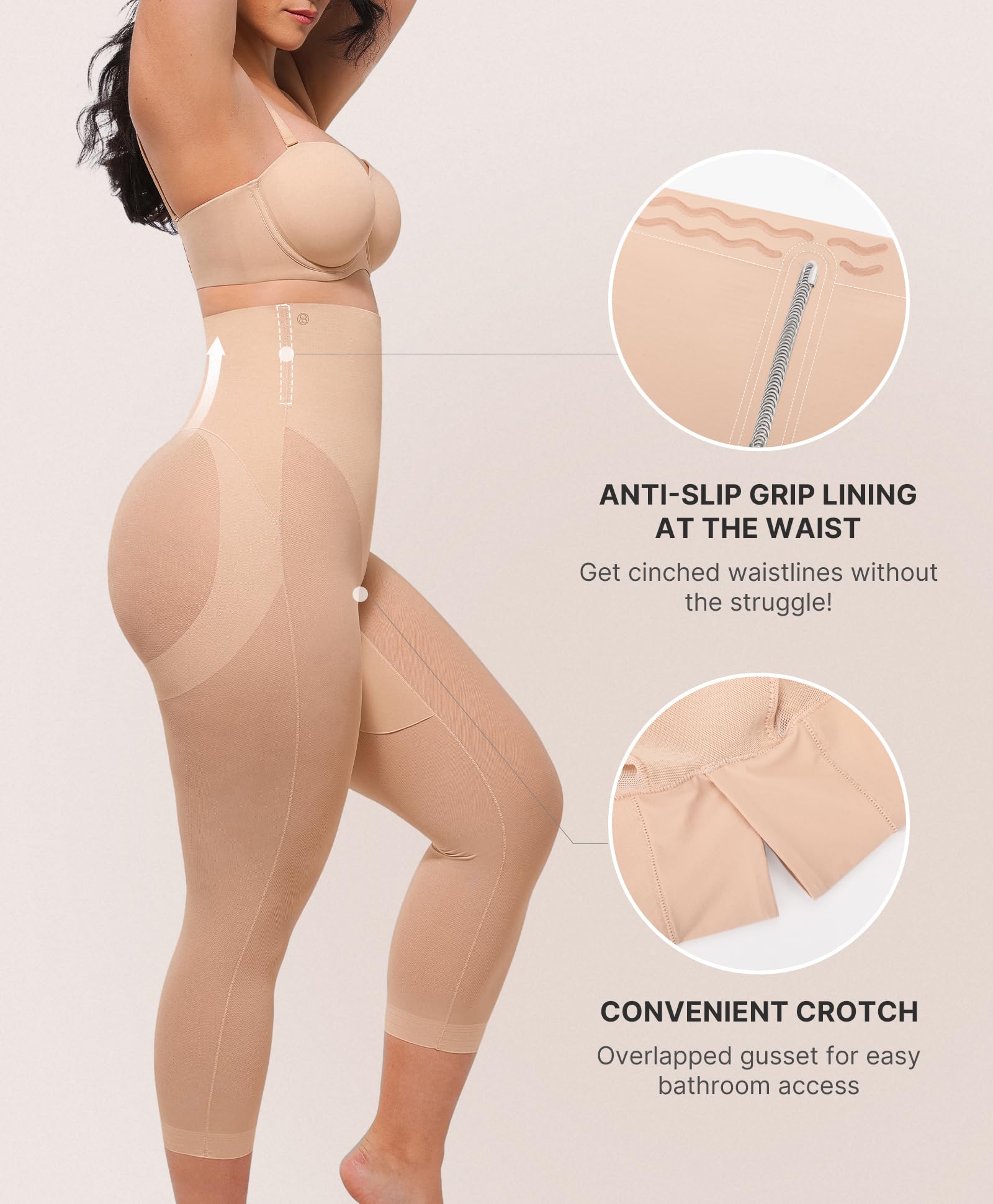 QHQQXN QTANZIQI Shapewear para Mujer Capris Leggings para Mujer Control de Barriga Ropa Interior Cintura Alta Cuerpo Levantamiento de glúteos Bragas
