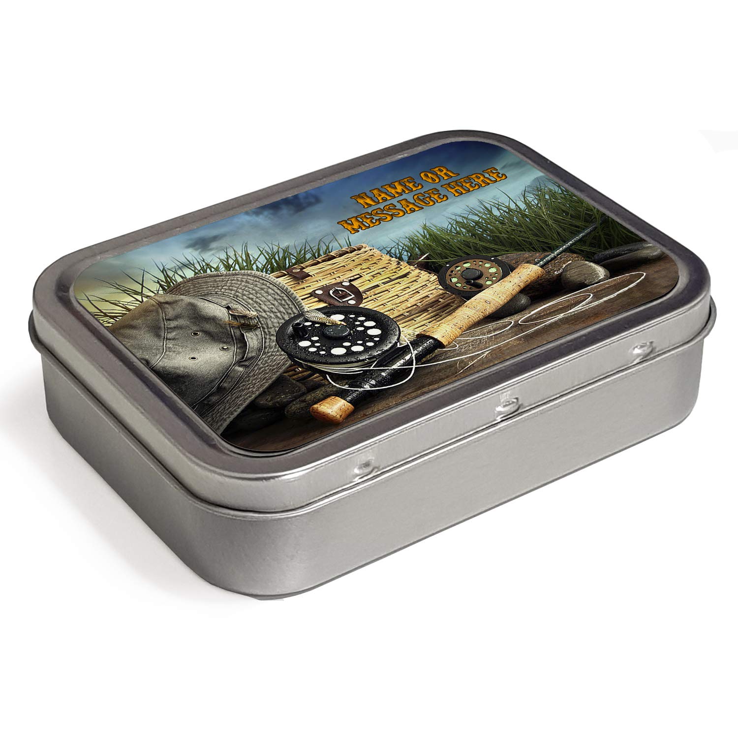 Personalised Fly Fishing 2oz Tobacco Tin| Bait | Baccy Storage | Pill Box | Cigarette Rolling Stash Can ST511