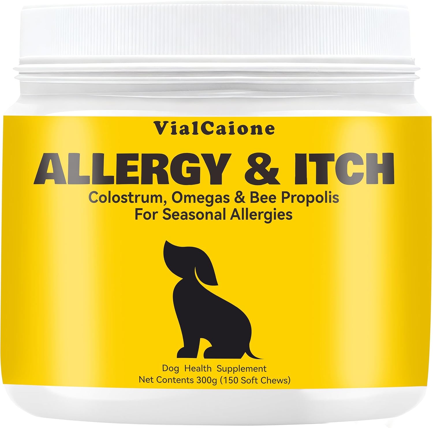Allergy & Itch for Dogs | Daily Support for Itchy Skin, Immune Health & Seasonal Allergies from Colostrum, Bee Propolis + Probiotics | 150 Soft Chews