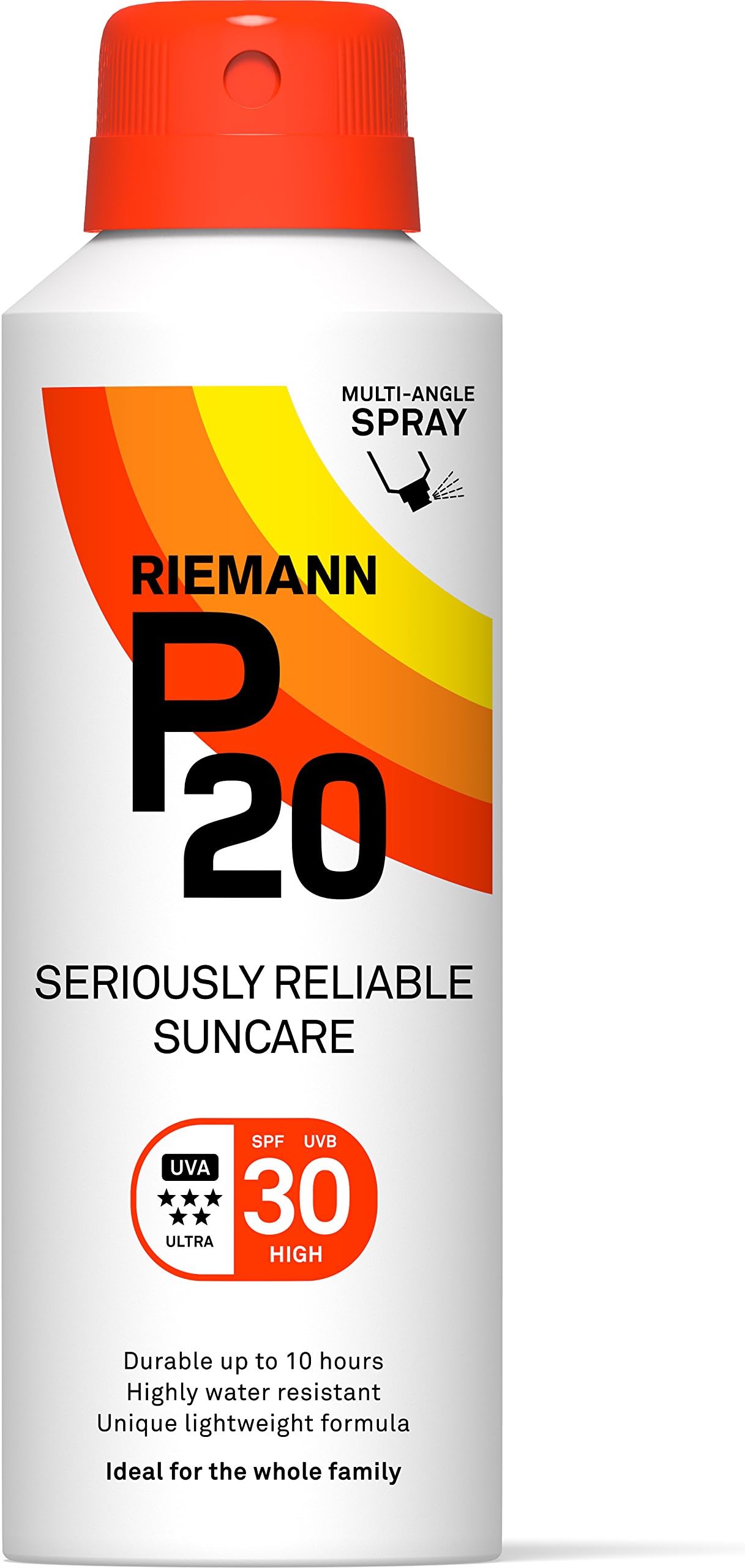 Riemann P20 Sunscreen SPF30 Multi-angle Spray 150ml | Long Lasting UVA & UVB Protection for up to 10 hours | Highly Water Resistant (Package may vary)