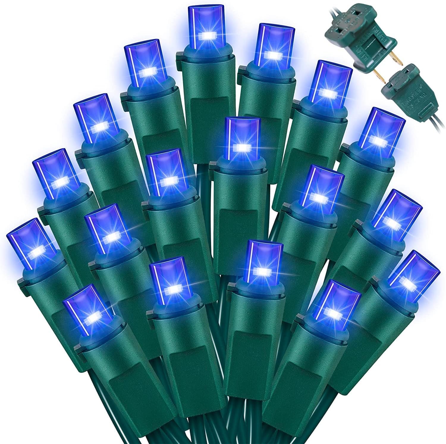 LAMPHOME 60 Count Blue - String Lights - LED Christmas Lights, Mini led Lights for Indoor Outdoor Home Holiday Party Wedding Independence Day Decoration