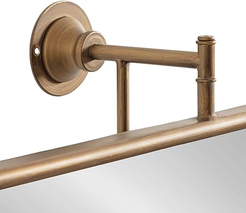 Miniatura 6 de Kate and Laurel Darbridge - Espejo giratorio rectangular tradicional, 20 x 31; dorado; espejo rectangular ajustable vintage para pared de baño,