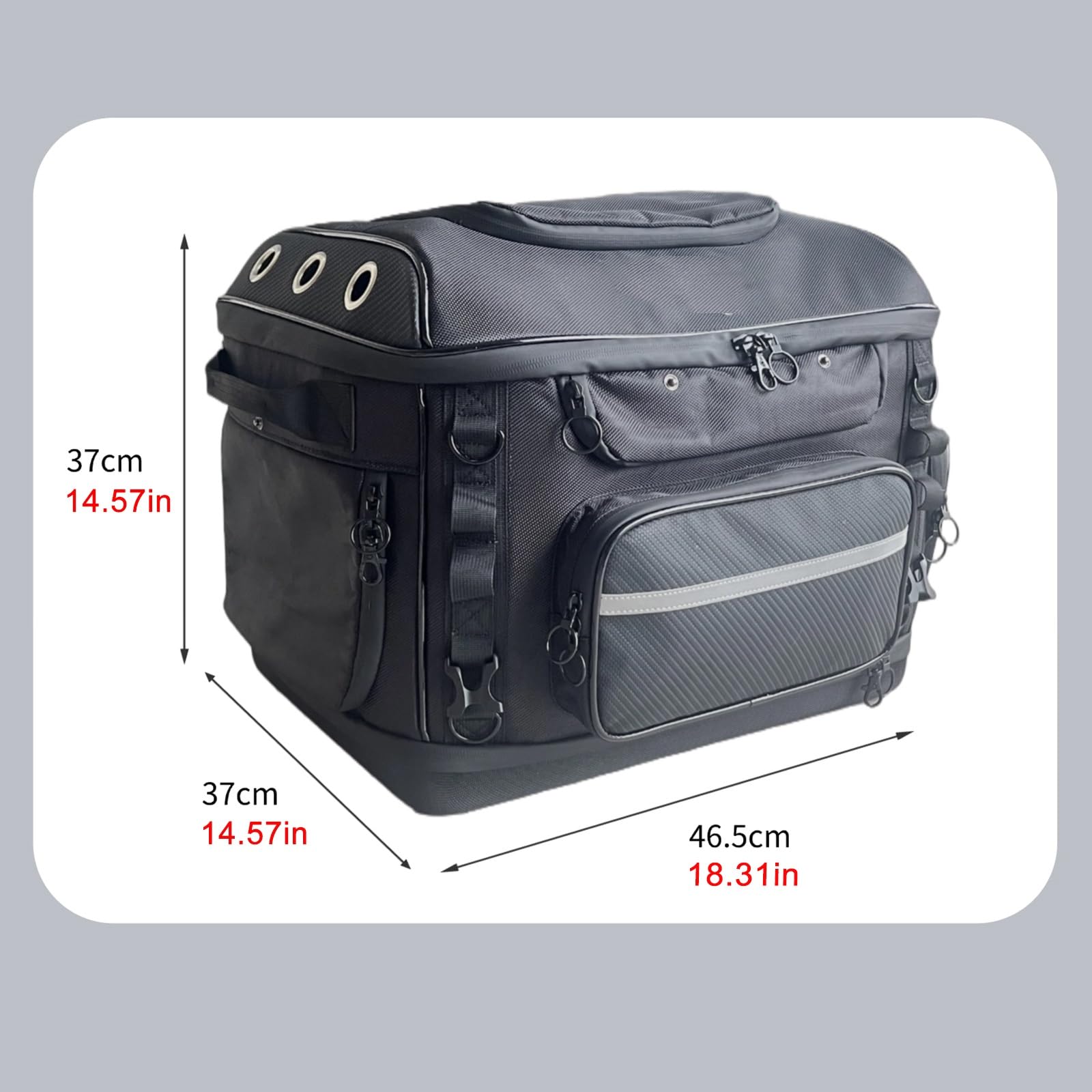 Borsa Cani Moto Fino A 15KG Antivento E Impermeabile Con Copertura Antipioggia Ventilato,EVA Composito Rinforzato, Non Si Deforma,trasportino Per Cani Auto