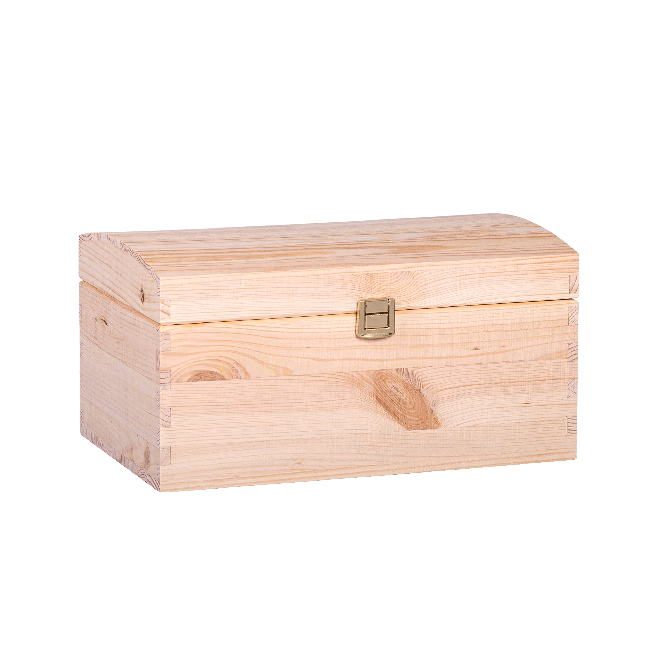 Decocraft Natural Unfinished Wood Box For Storage, Decoration, Organisation, Large Wooden Craftsmanship, Rustic Home Decor, Keepsake, Chest 28,5 X 19 X 14,5 Cm.