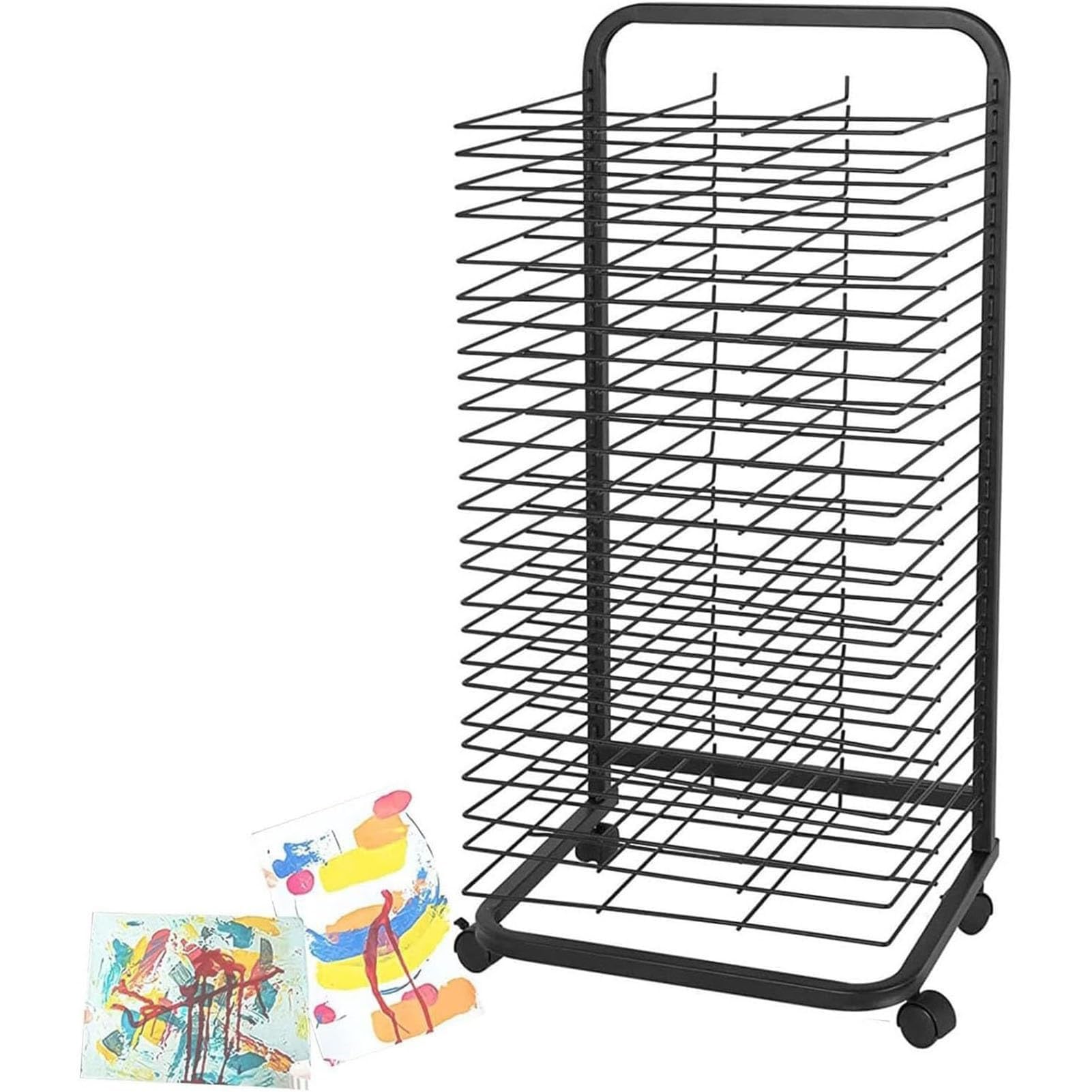 Suszarka Do Obrazów Olejnych Do Sali Lekcyjnej - Mobilny Metalowy Stojak Do Przechowywania Obrazów Olejnych, Składany Stojak Do Suszenia Obrazów Olejnych Na Powietrzu Do Sal Lekcyjnych, Solidny Metal