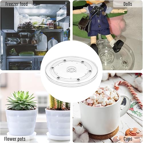 Miniatura 5 de Armario Lazy Susan de 6 pulgadas, pequeño Lazy Susan para mesa, gabinetes de cocina, estantes de especias, contenedor de almacenamiento, decoración