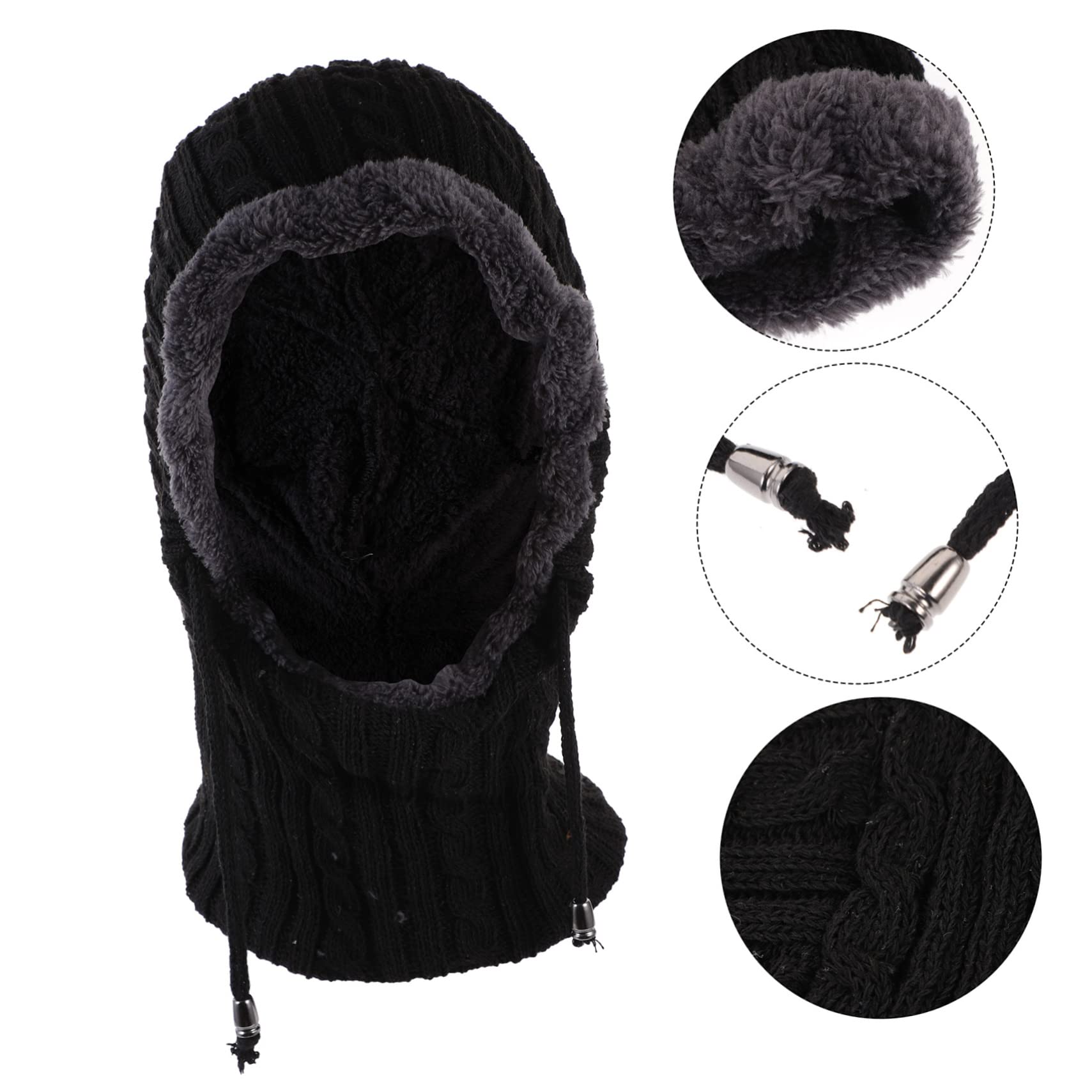 FRCOLOR Gorro Tejido Polar máscara de esquí Unisexo frío Encapuchado Sombreros Gorros Calientes para Mujer Sombrero de Punto Gorras de Punto para Hombre Sombrero de Bufanda