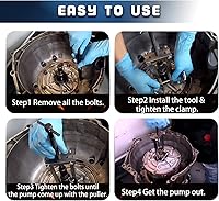 Vista 6 de Extractor de bomba de transmisión con extractor de bomba de mandíbulas ajustable para bombas de transmisión Ford C6, E4OD 4R100 y 200, THM200-4R