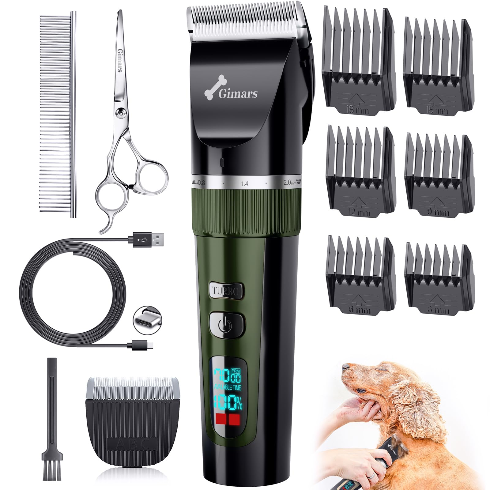 Gimars 4-in-1 Dog Clipper 7000 RPM with Replacement Blade, Wireless  Quiet 55 dB, Professional Pet Hair Trimmer, Dog Hair Trimmer and Dog Razor Set for Thick Fur, Dogs Cats Horses