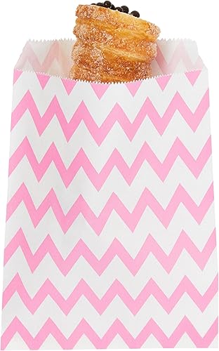 Miniatura 10 de Bolsas de galletas de 7 x 5 pulgadas, 100 bolsas de papel biodegradables para golosinas, para uso como recuerdos de fiesta o bolsas de dulces, aptas