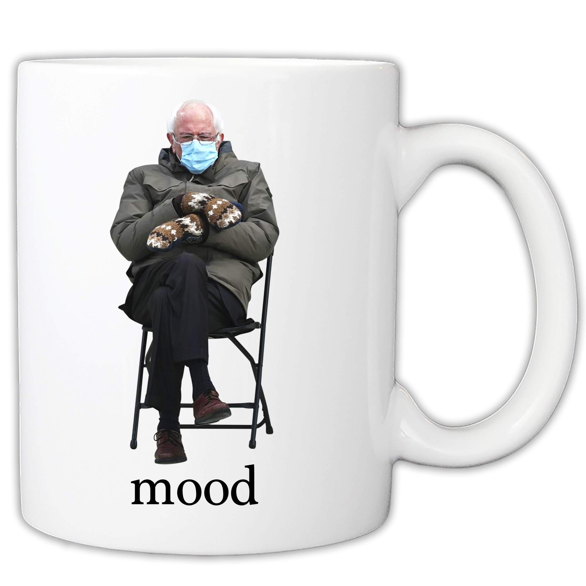 ANGIEHAIE Bernie Mittens Mug - Bernie Chair Mood Meme 11 Ounce Coffee Mug