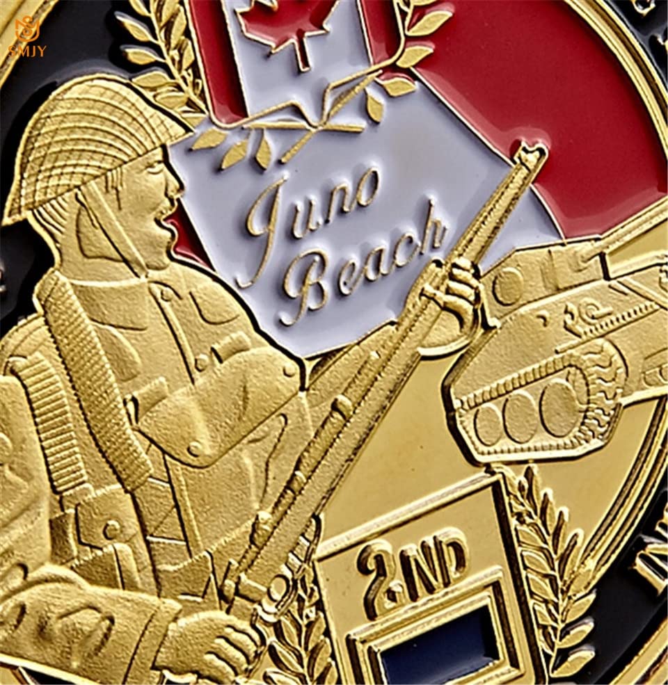 Amazon.co.jp: 第二次世界大戦 D-デイ ノルマンディー ジュノ ビーチ ミリタリー カナダ軍 第 3 歩兵師団 ゴールド メモリアル  チャレンジ コイン グッズ : ホビー