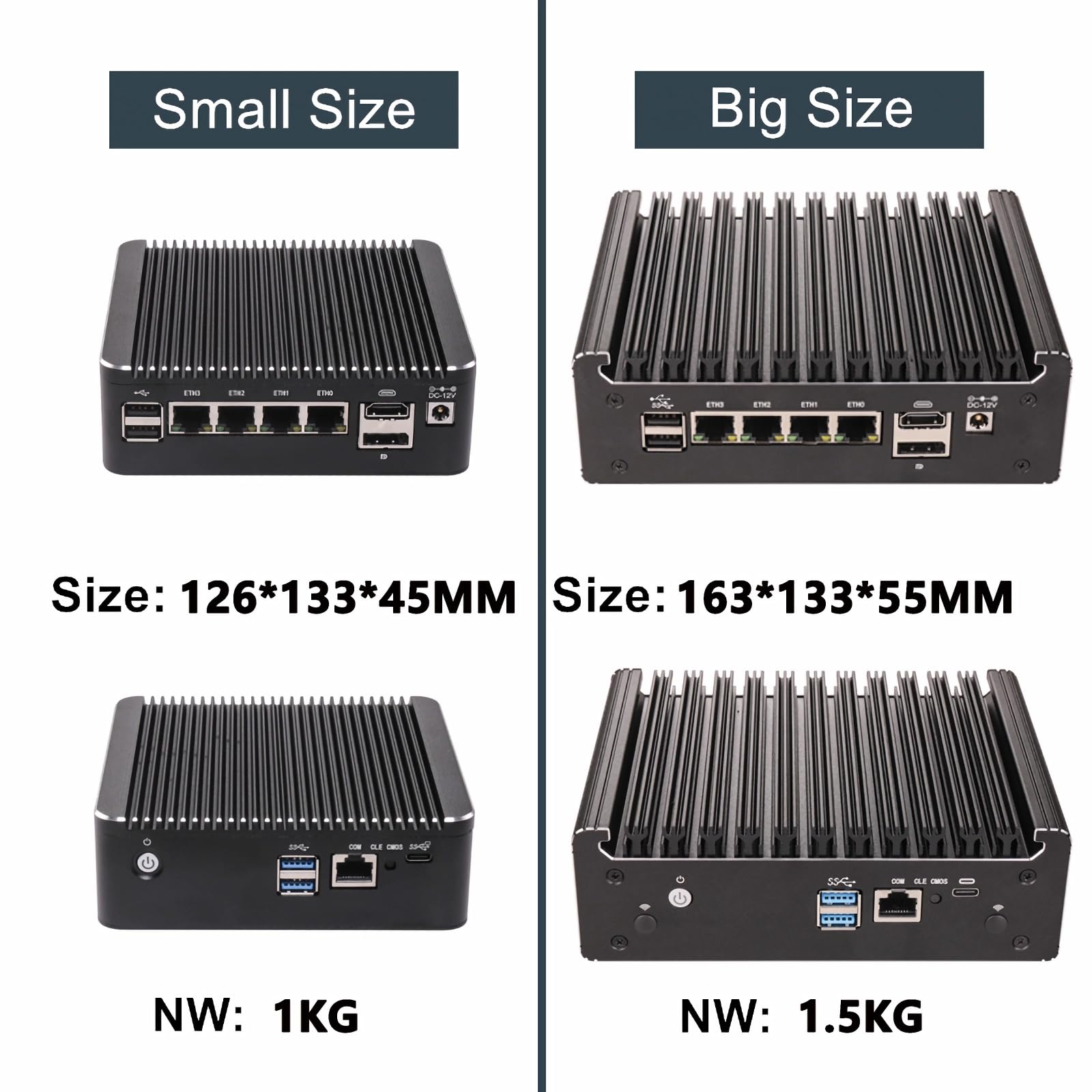 FakestarPC 4 LAN i226 2,5 G Firewall Mini – PC mit Pare – Feuer ohne Lüfter N150 (Upgrade N100, 4c / 4T, bis zu 3,6 GHz) Server ddr4 nvme Typ – C PF Sense opnsense AES – nein