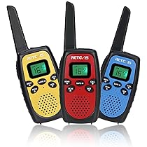 Retevis RT628S Walkie Talkie Bambini, RT628(2.0) Woki Toki, modalità Provvisoria, Walkie Talkie Bambina per Giochi di Famiglia, Campeggio, Avventura, Regalo (3 Pezzi)