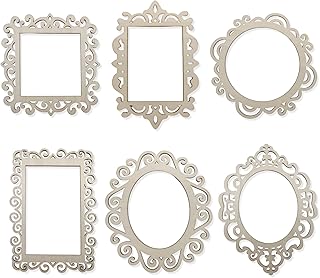 18 Unfinished Handmade Wooden Frames - 5.9×11.9cm Wooden DIY Photo Frames with Hanging Strings, Decorative/Hangable, Suitable for Christmas Tree Decoration and Photo Display