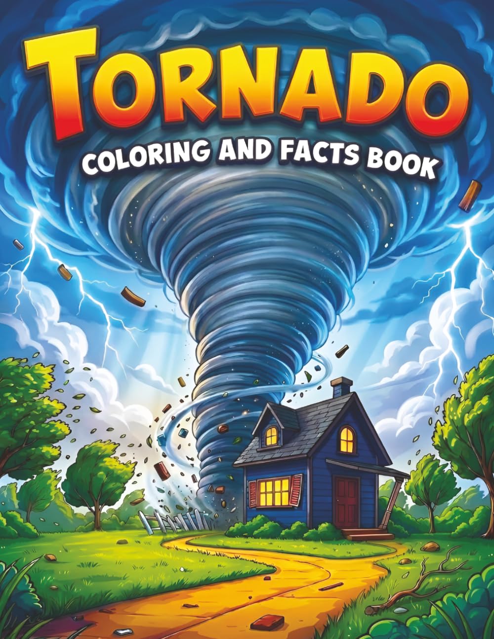 Tornado coloring and facts book: Fun and educational tornado facts on every page | Large, easy-to-color designs for kids