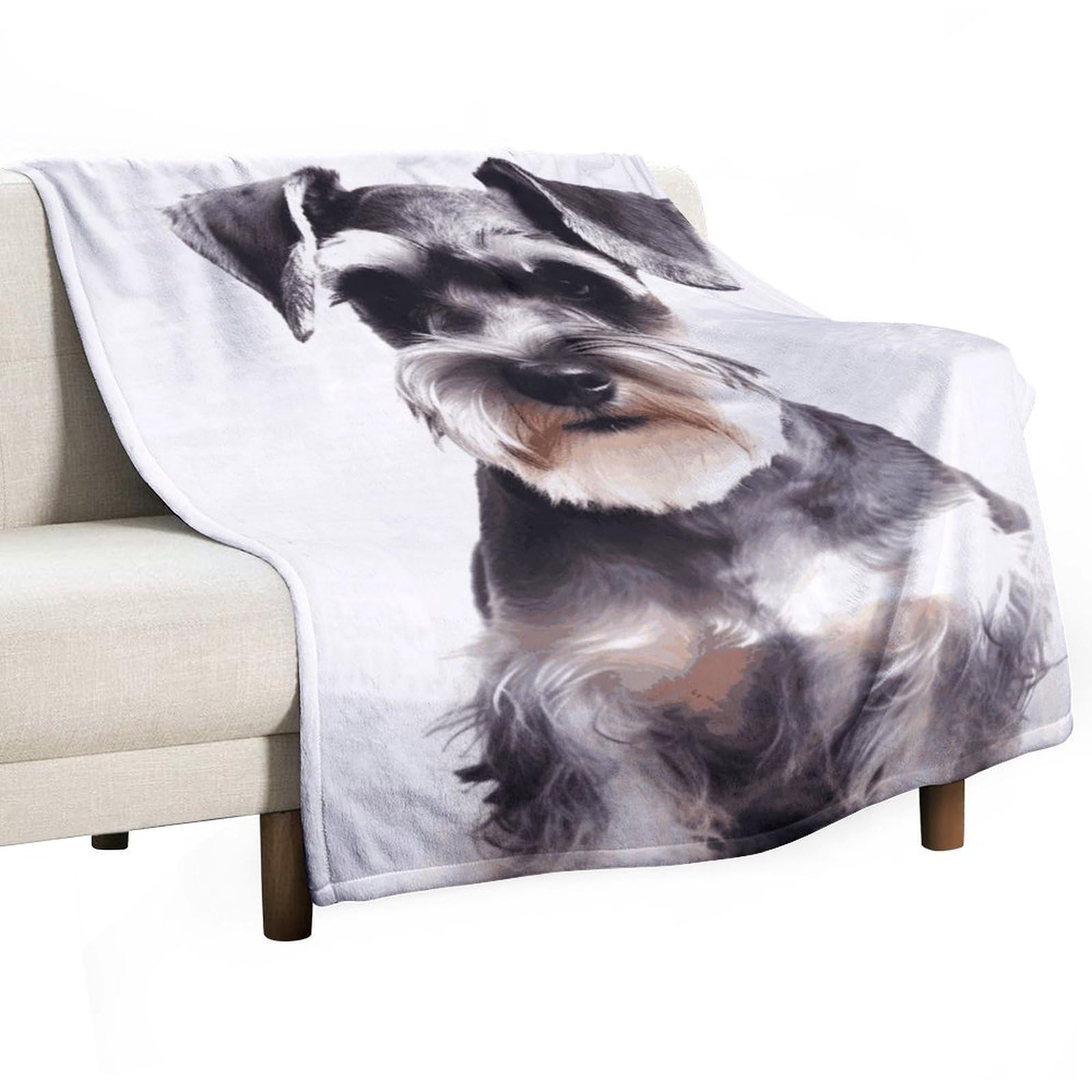 Couverture flanelle schnauzer le cadeau idéal pour les amoureux de chiens