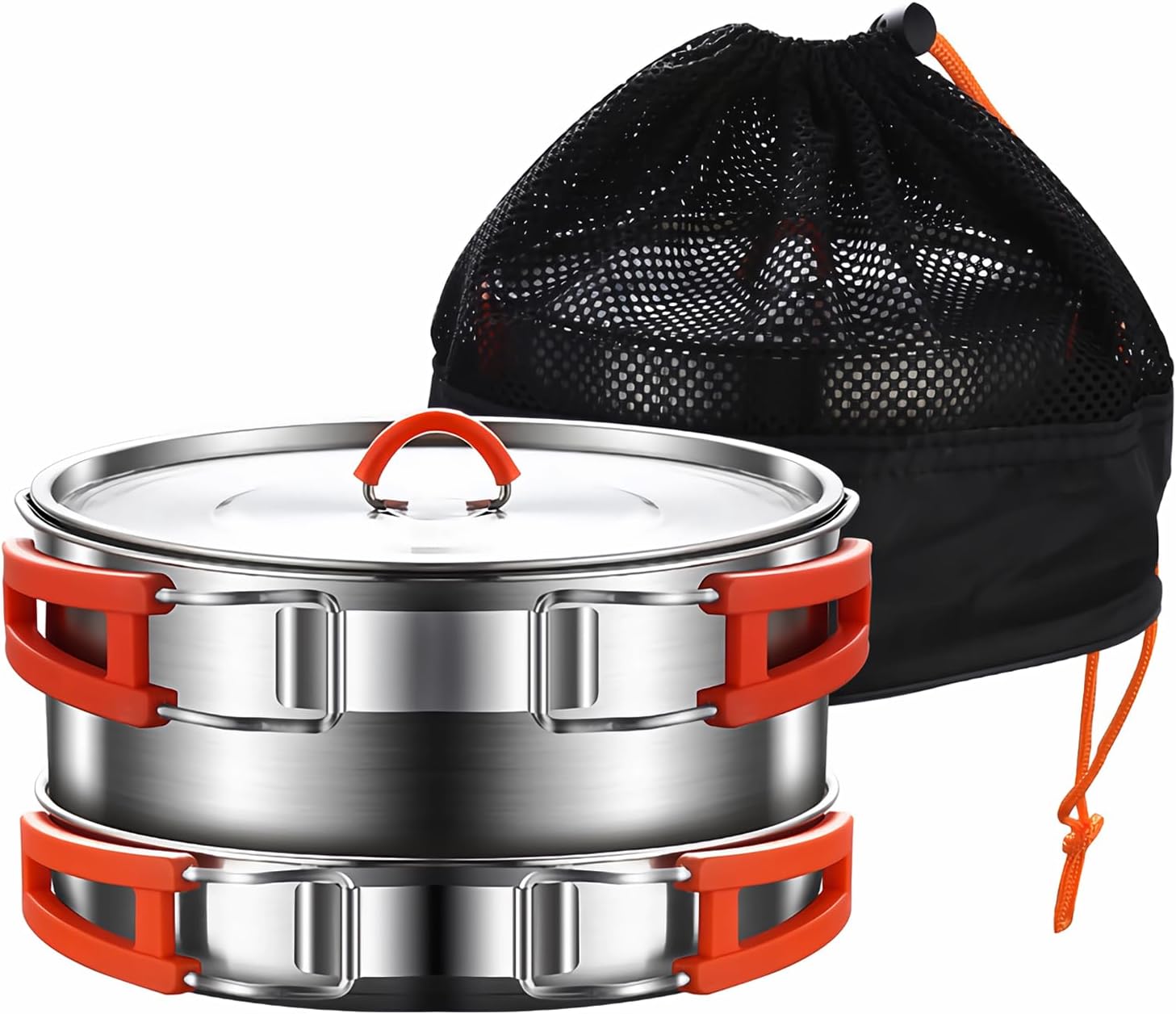 Camping Cooking Set,Camping Cookware Set,304 Stainless Steel Camping Pots and Pans Set, Includes Pot Nonstick Frying Pan Kettle in Mesh Bag for Hiking Outdoor Cooking Backpacking for 1-2 People Camping Cooking Set,Camping Cookware Set,304 Stainless Steel Camping Pots and Pans Set, Includes Pot Nonstick Frying Pan Kettle in Mesh Bag for Hiking Outdoor Cooking Backpacking for 1-2 People