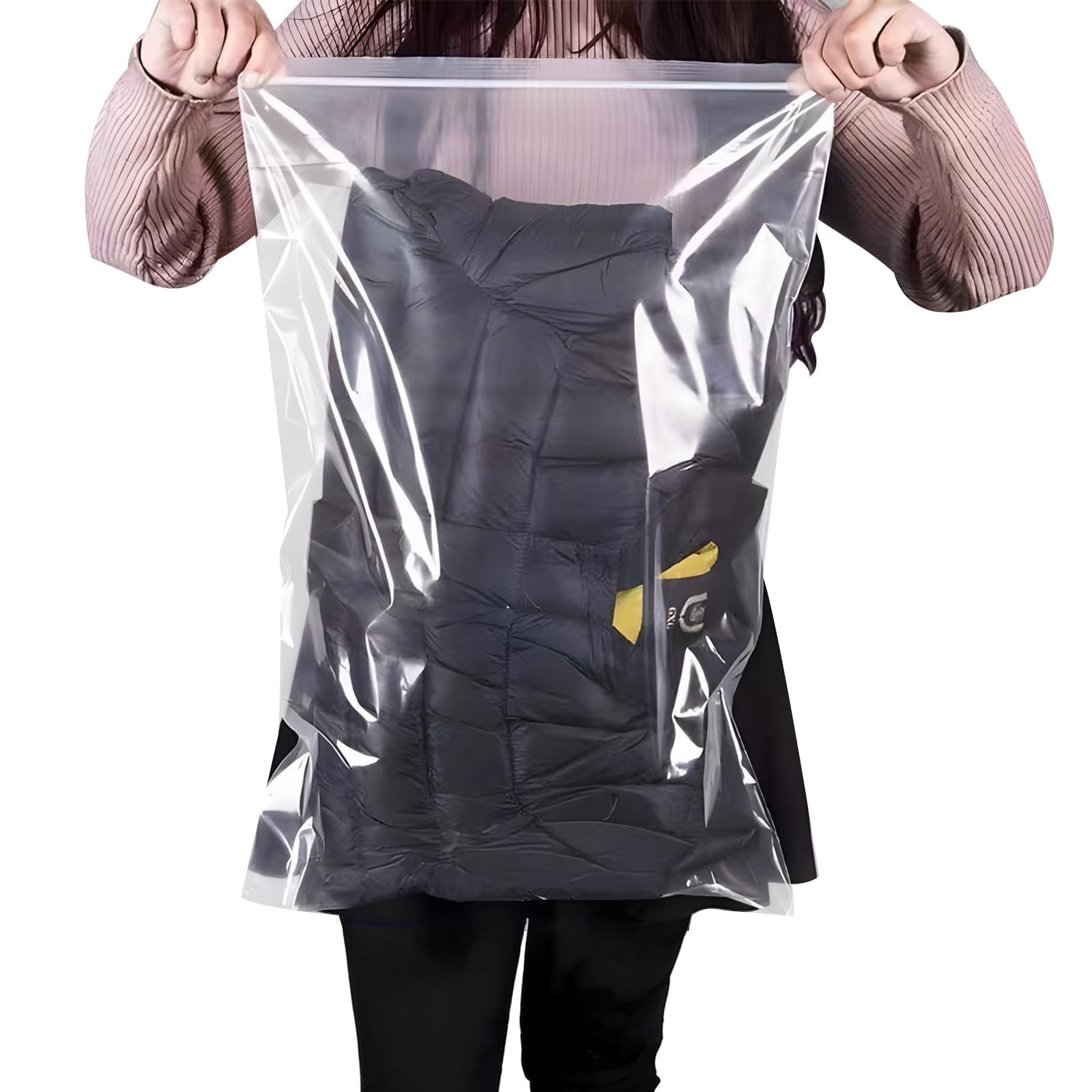 40 Large Zip Lock Bags, 40x60cm Reusable Clear Plastic Storage Bags for Clothes, Travel, Kitchen, Waterproof Sealable Bags for Home, School, Hospital