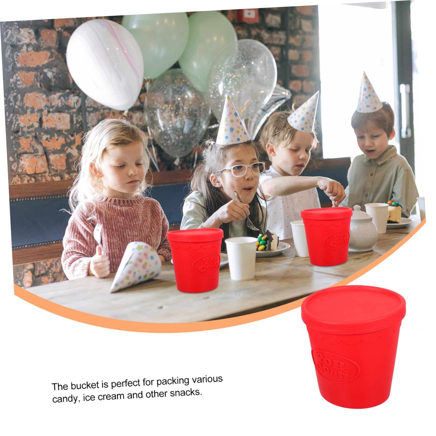 MAGICLULU 3st Popcorn-eimer Popcorn-boxen Für Partys Wiederverwendbare Popcornbehälter Popcornhalter Snackbehälter Filmabend-popcorn-bowl Eimer Für Party-snacks Popcorntüten Kieselgel Rot