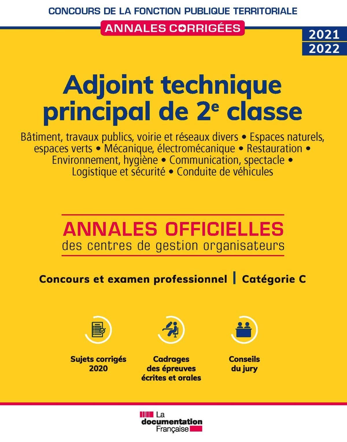 Sujet Examen Professionnel Adjoint Technique Principal 2ème Classe Amazon.fr - Adjoint technique principal de 2e classe 2021-2022: Concours et examen  professionnel Catégorie C - CIG Petite Couronne - Livres