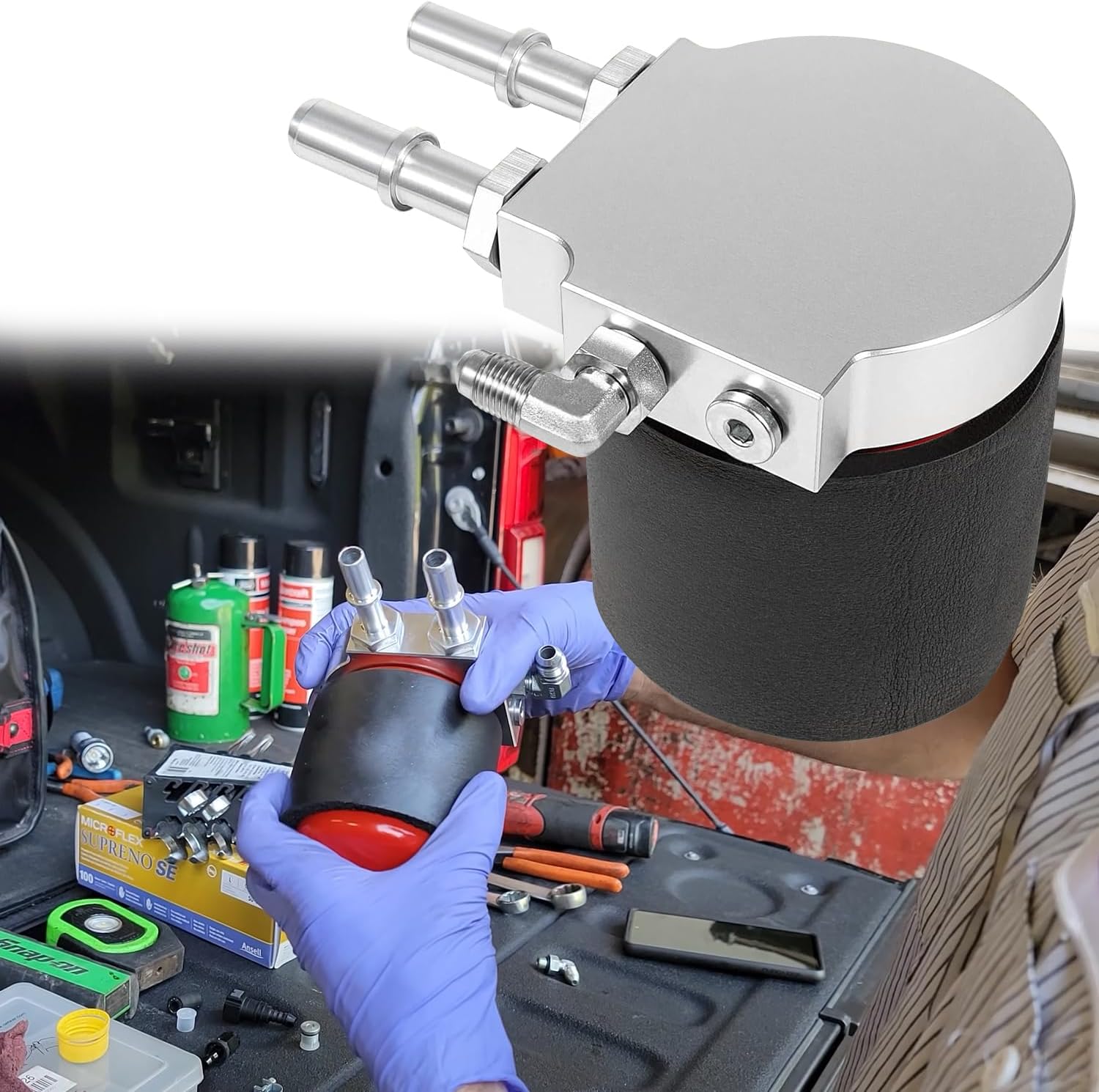 121003 Power Stroke Fuel Filter Conversion Kit Fits for 2011-2022 Ford F250 F350 F450 F550 Super Duty 6.7L Powerstroke Diesel Engines