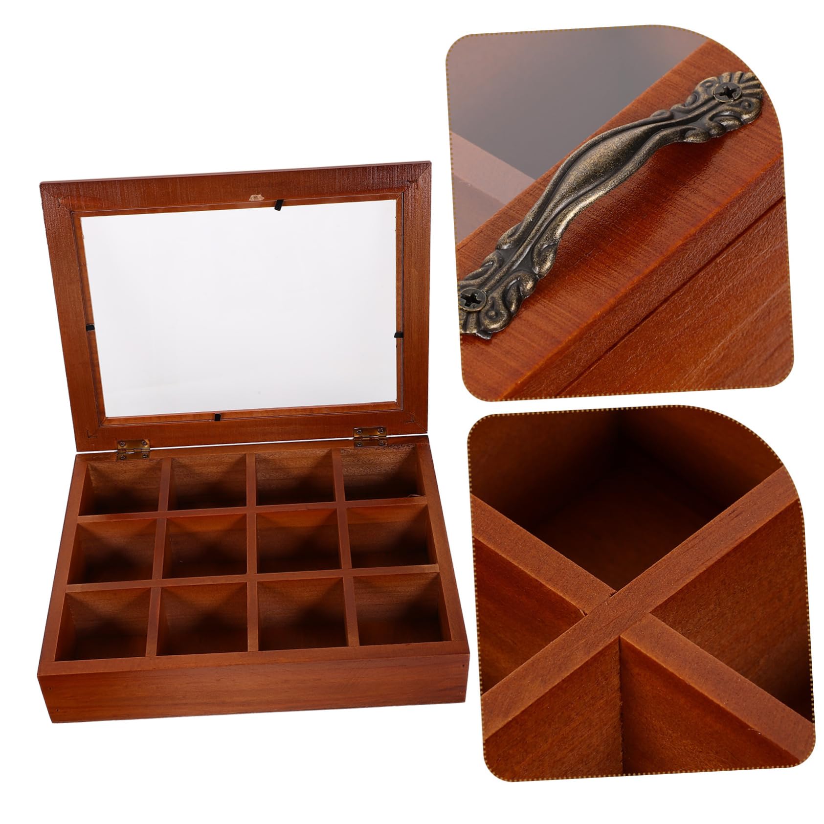 Teeaufbewahrungsbox und Tragbarem Design Eleganter Teebeutel Organizer mit 12 Fächern Transparentem Deckel für Küche und Wohnraum