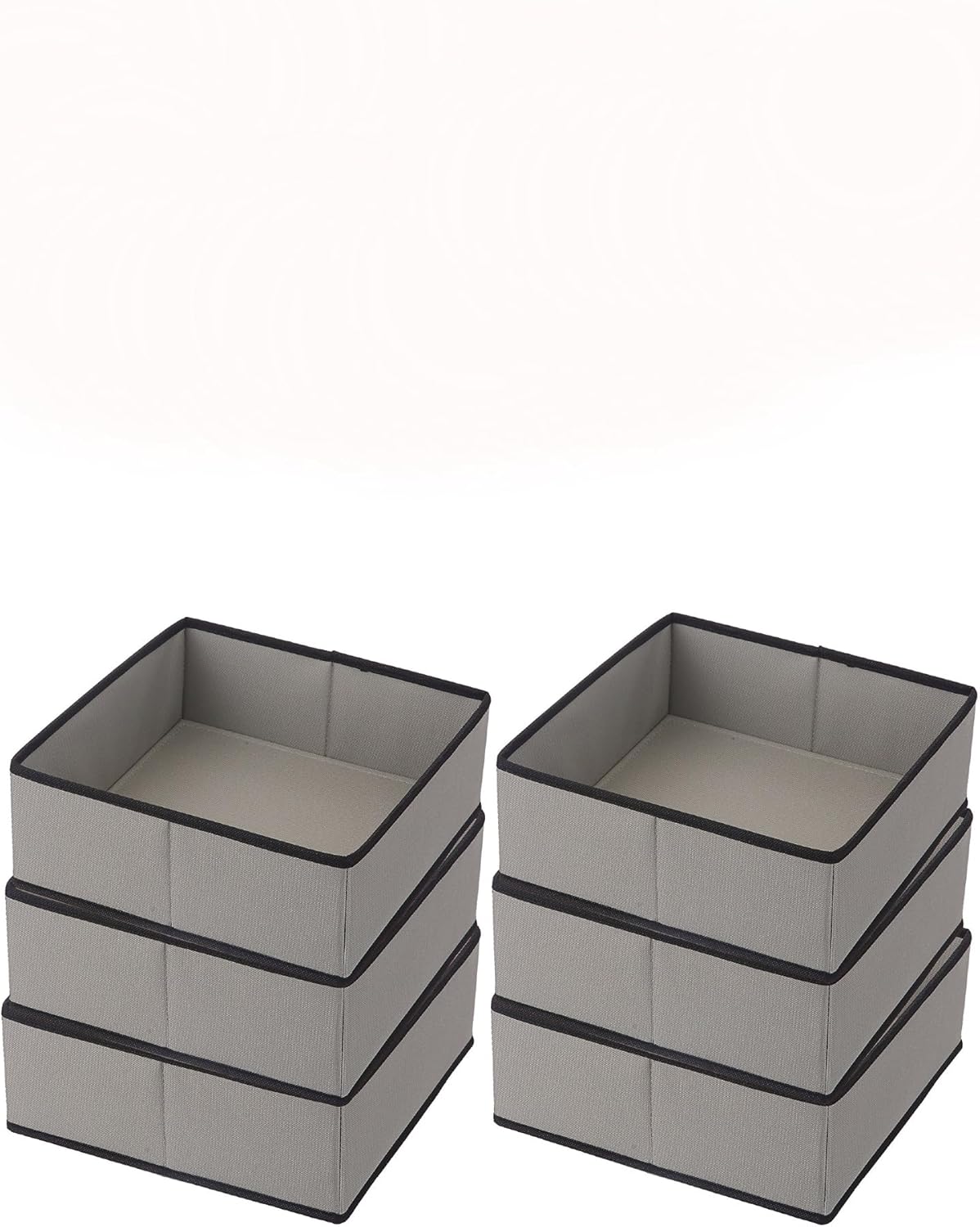 YBM HOME Foldable Cube Storage Bin Basket Container, Great Tote Organizer for Closet, Drawer, Dresser and Home Organization, Gray with Black Trim (1, Medium)