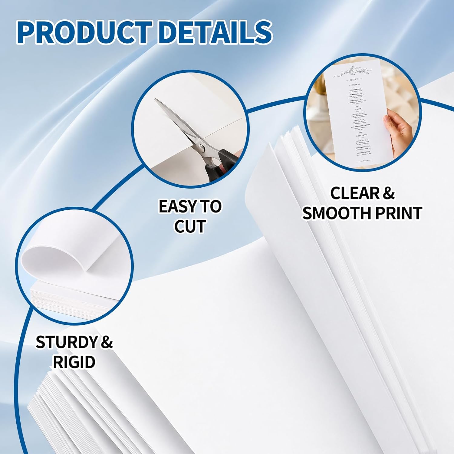 8.5"x11" White Card Stock Paper, 110lb Cardstock Printer Paper 300 Sheets