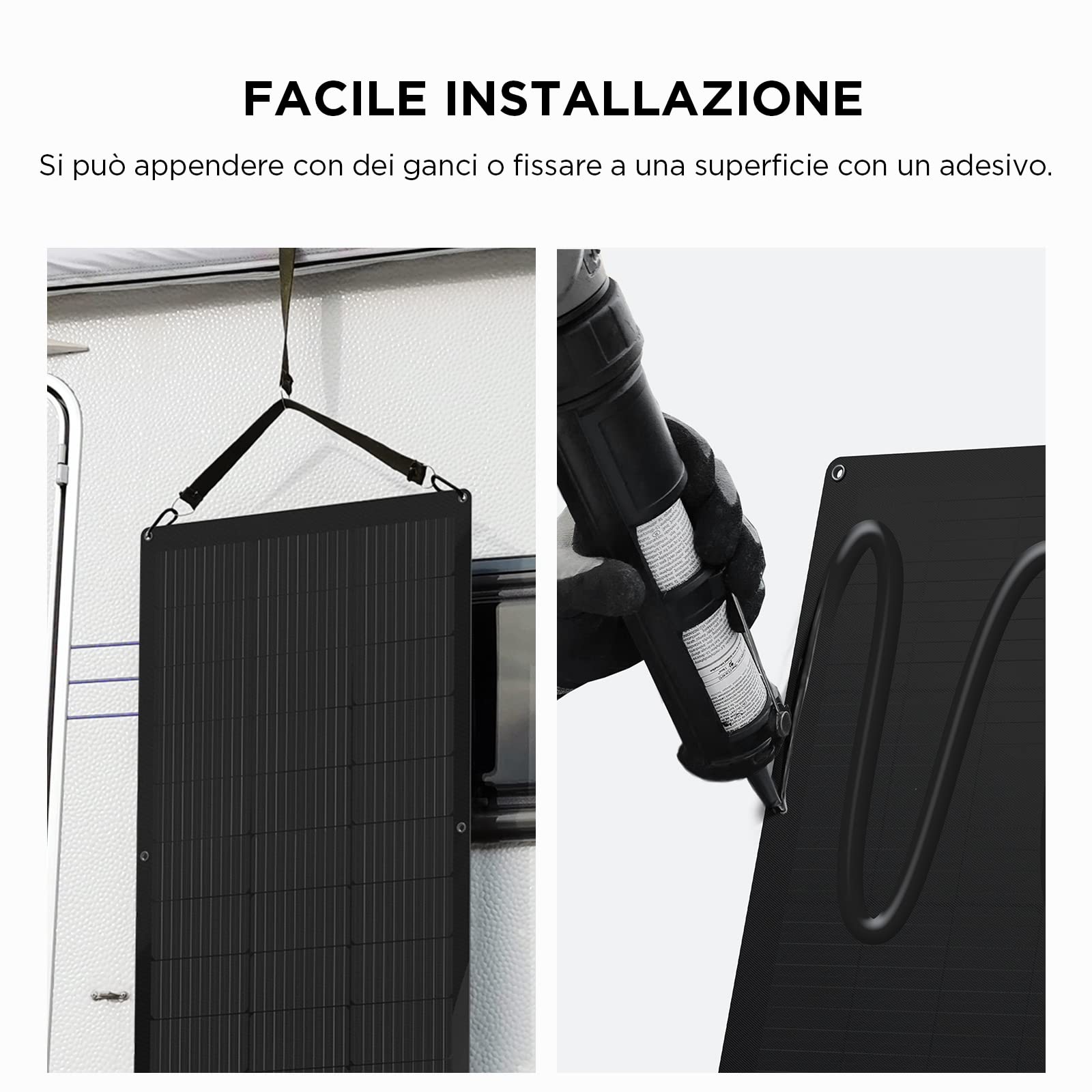 Pannello solare flessibile EcoFlow da 100 W con impermeabilità IP68 e moduli solari ad alta efficienza per tetti, camper e altro ancora