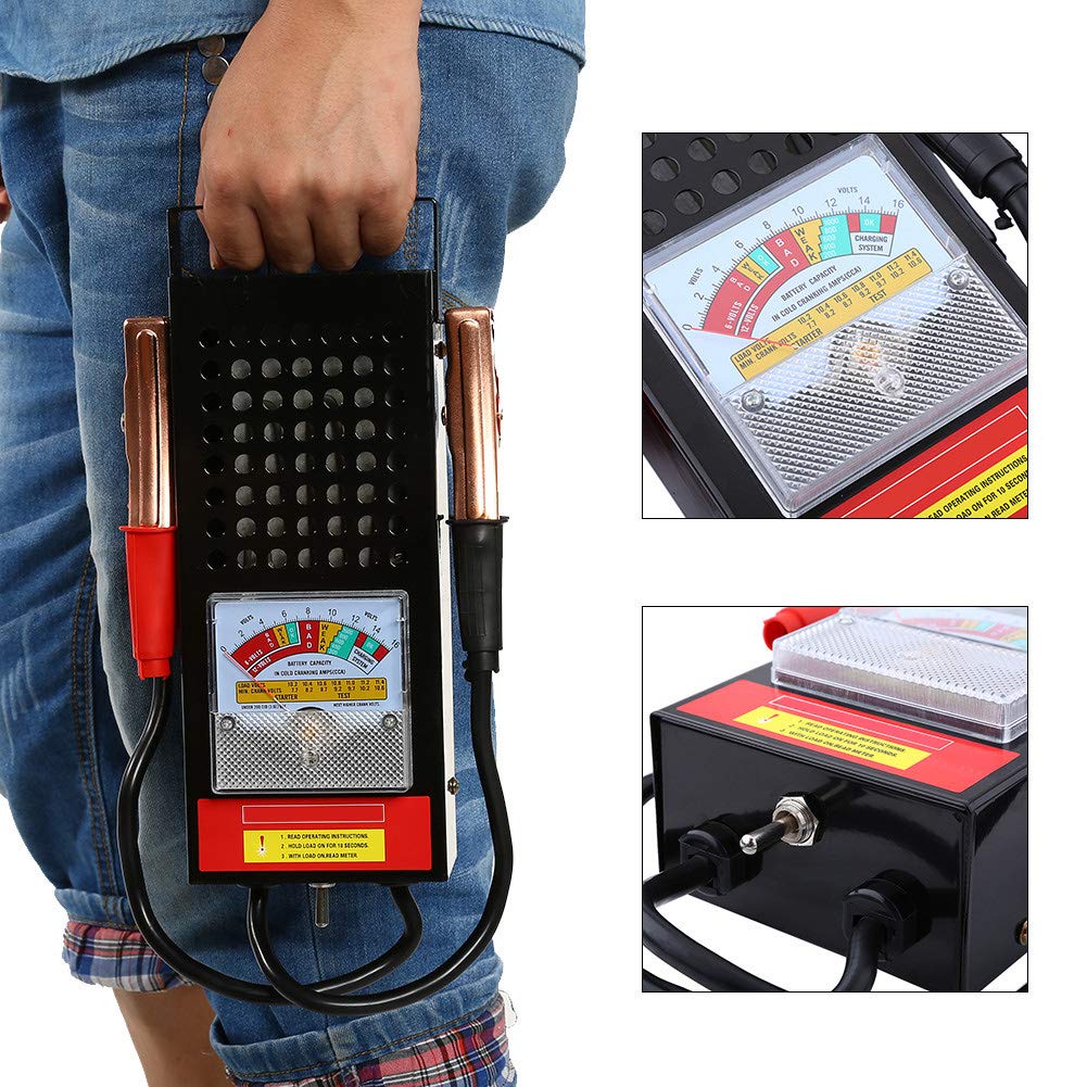 Batterietester,6V-12V 100Amp Portable Heavy Duty Car Van Auto Battery Tester Load Drop Charging System Analyzer Checker Tool für Test-Blei-Säure-Batterien
