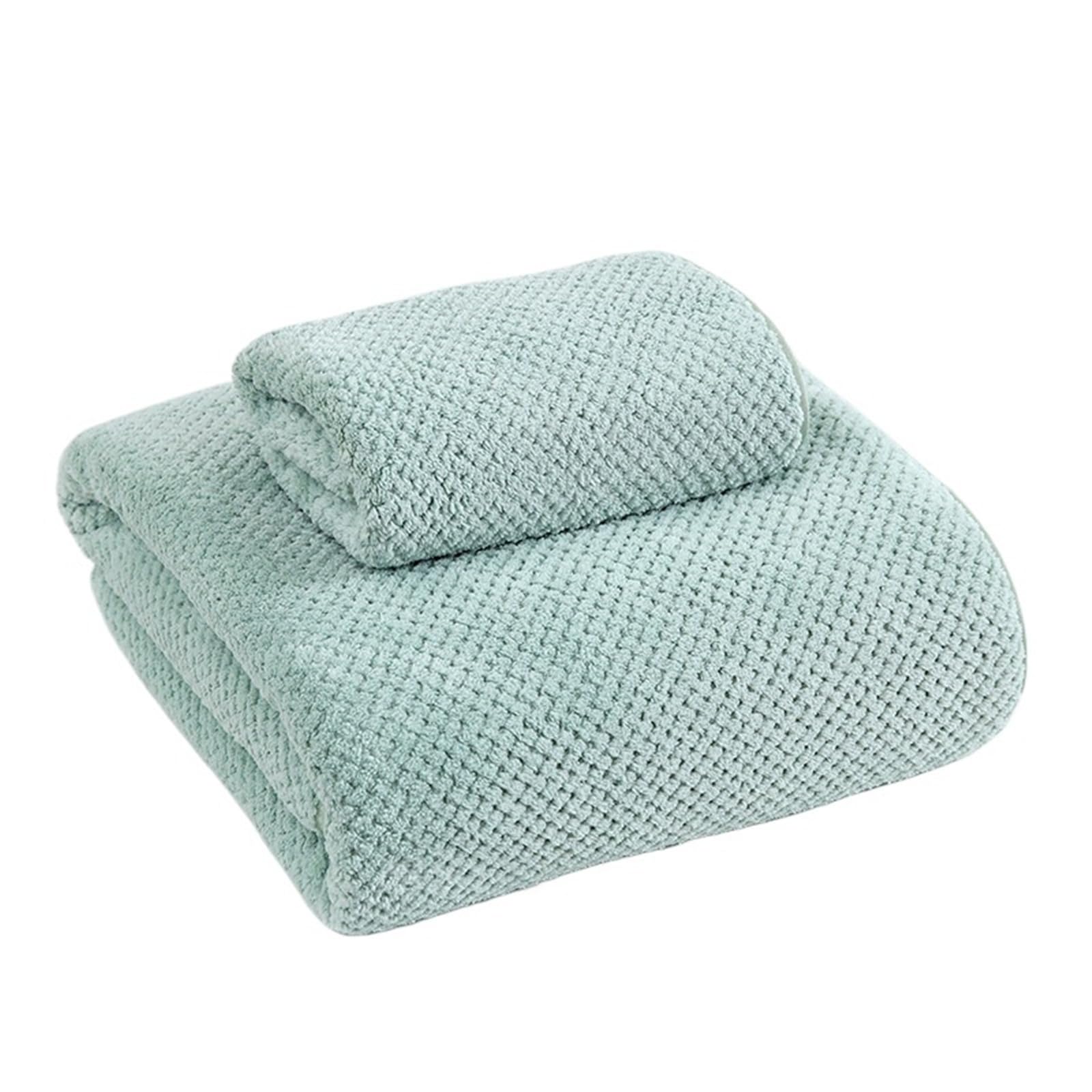 GMEqfhpOPS Boluoge large bath towel, thickened absorbent quick drying beach towel, coral fleece bath towel, household adult towel Towels Bath(Green,140x70cm)