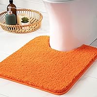 Vista 79 de MIULEE Alfombras de baño naranjas en forma de U, de microfibra suave y absorbente, antideslizantes, de secado rápido, esponjosas, para base