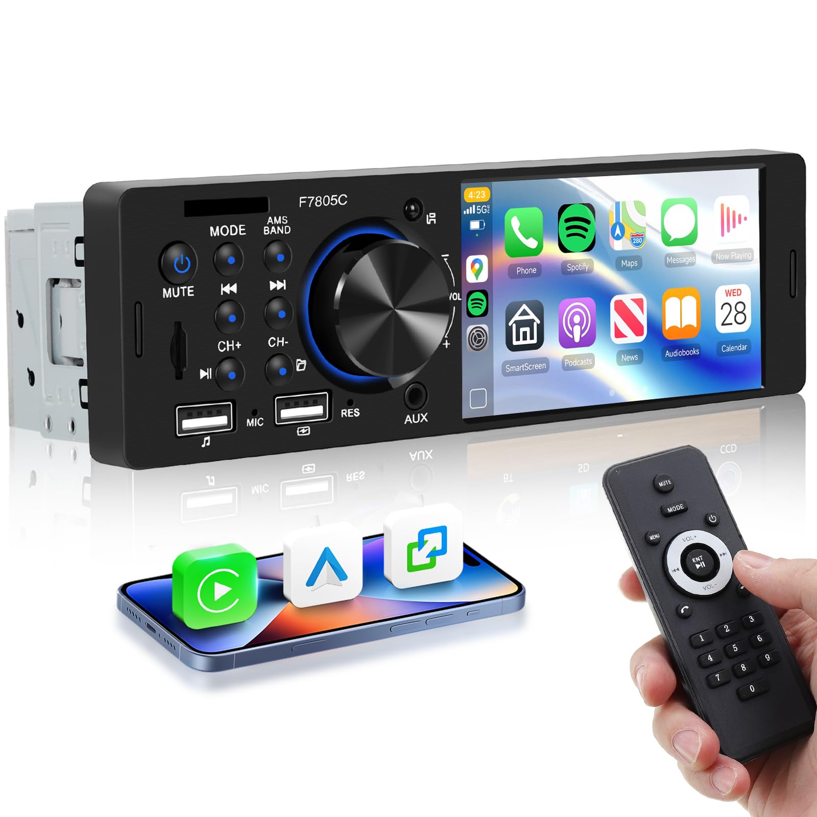 Amazon.co.jp: Hodozzy 1DIN カーステレオ Bluetooth対応
