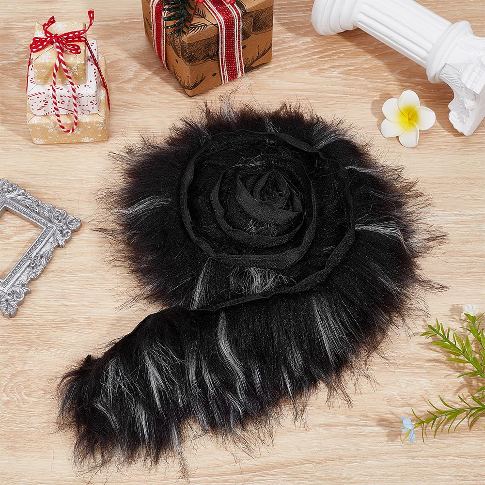 Amazon.com: BENECREAT Black with White Faux Fur Ribbon, 39×2inch