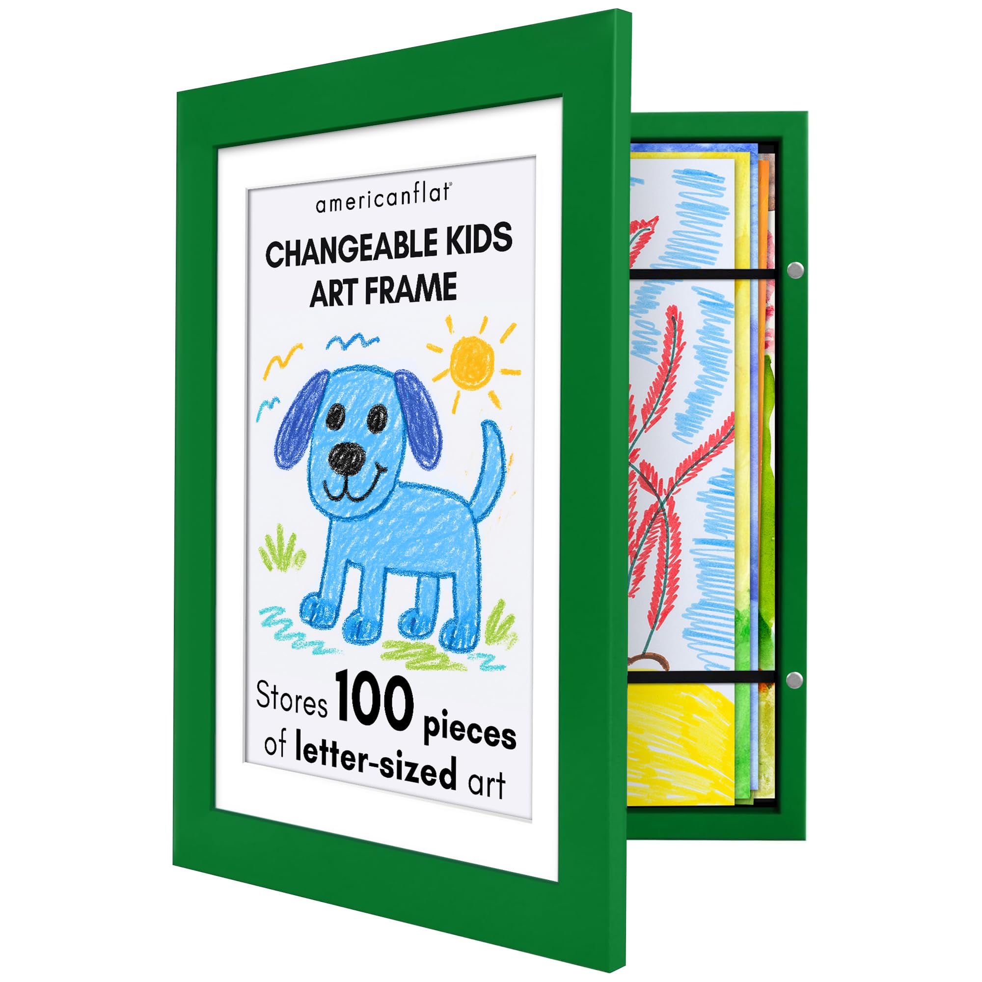 Americanflat 8.5x11 Changeable Kids Art Frame - Shamrock Green