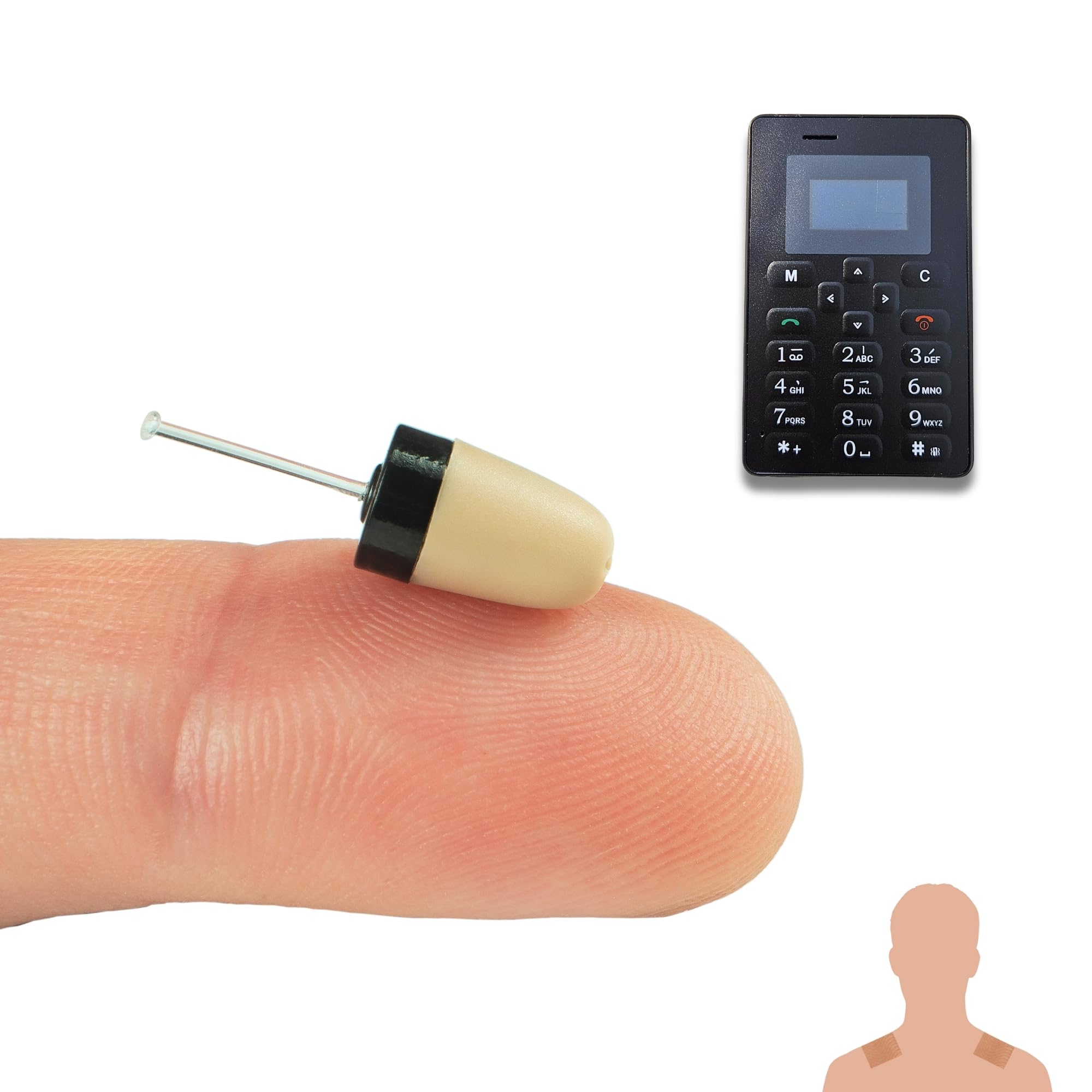 PingaOculto Auricolare Spia Vip Pro Mini – Invisibile E Nascosto, Con Microfono A Filo, Per Telefono E MP3 (Batteria 337 Inclusa) - 4