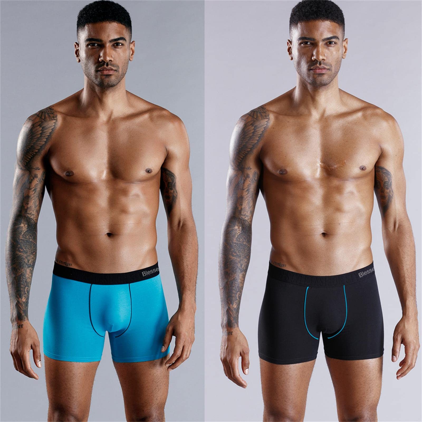 Boxer Uomo 4Pcs Set da Uomo Boxer Shorts Soft Cotton Sexy Biancheria Intima Boxershorts