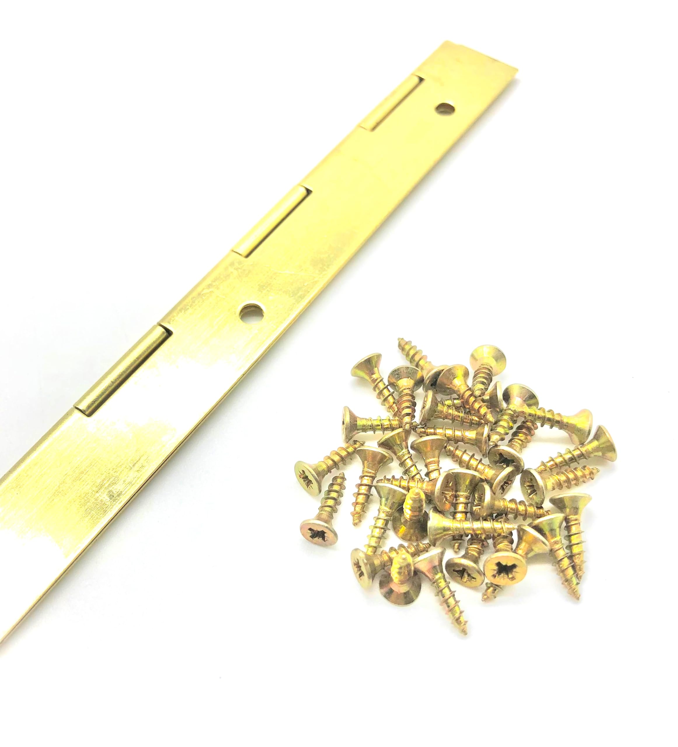 Continuous Piano Hinge Electro Brass 1 Metre Length - Cabinet Door Storage Box Lid