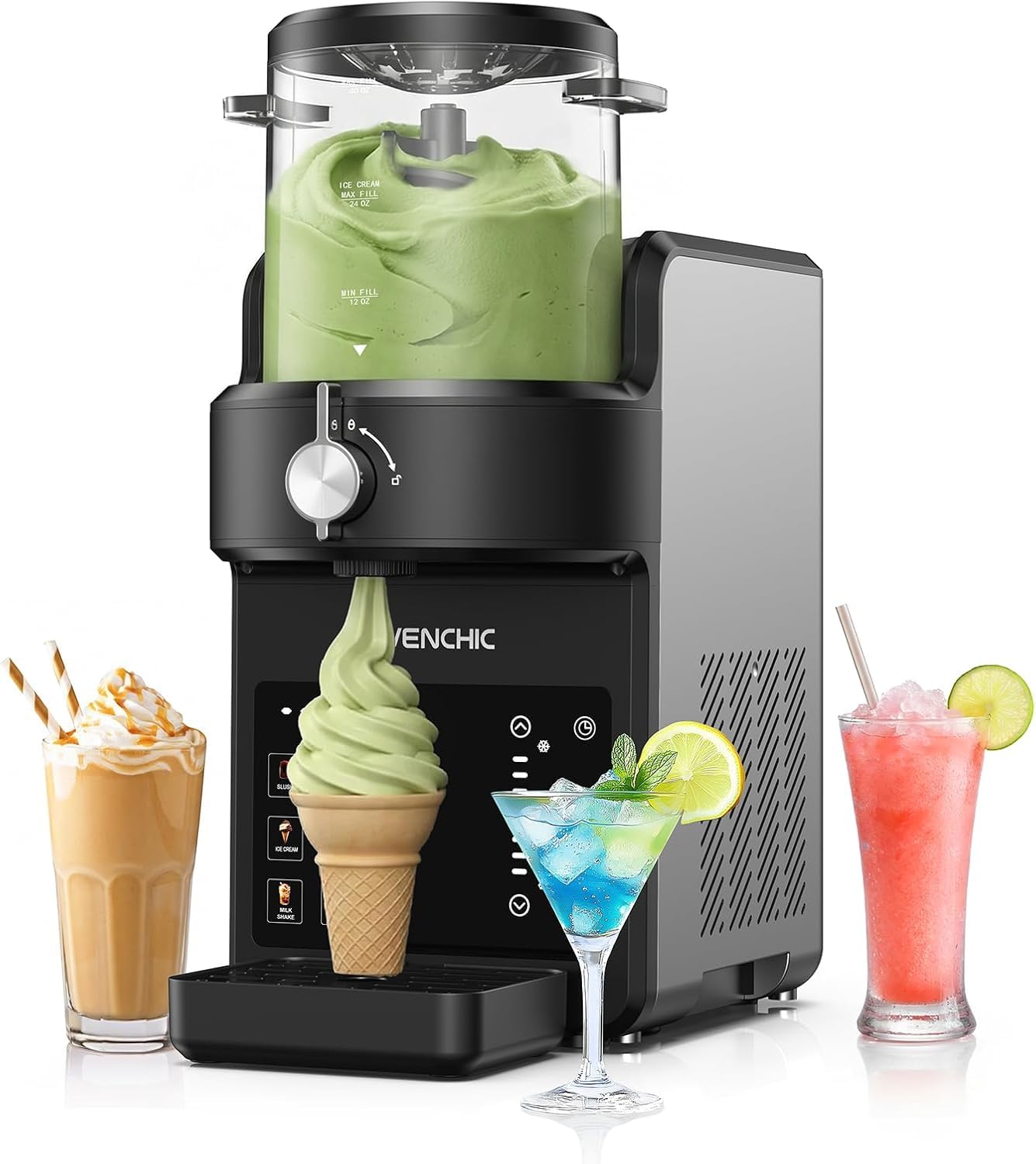 View 1 of Evenchic 6-in-1 Slushie Machine for Home & Soft Serve Ice Cream Maker
