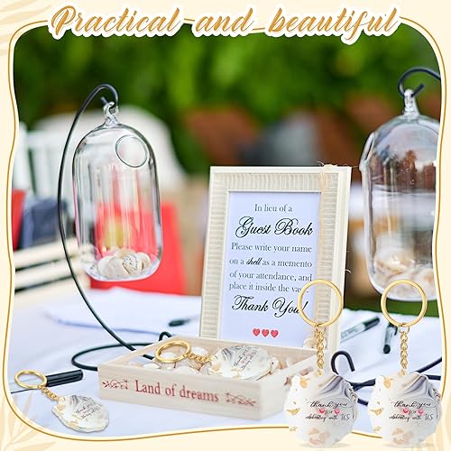 Miniatura 7 de Kigeli 24 Pcs Thank You Acrylic Gold Foil Wedding Keychain Favors Bulk Cute Key Chains Wedding Favors for Guests Keychain Charms Gifts for Women