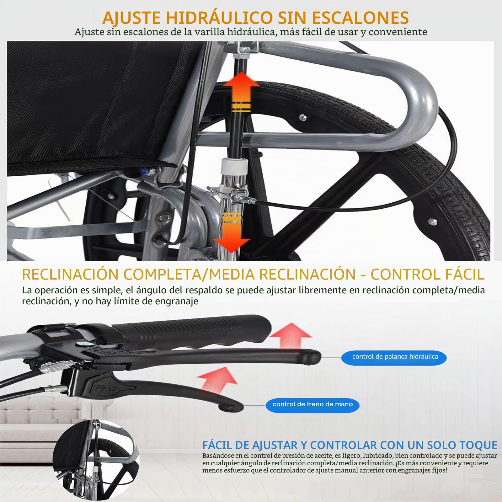 Silla de ruedas plegable ligera con reposapiés y reposabrazos extraíbles, asiento de 18 pulgadas, dispositivo de movilidad estándar para adultos para usuarios bariátricos y discapacitados