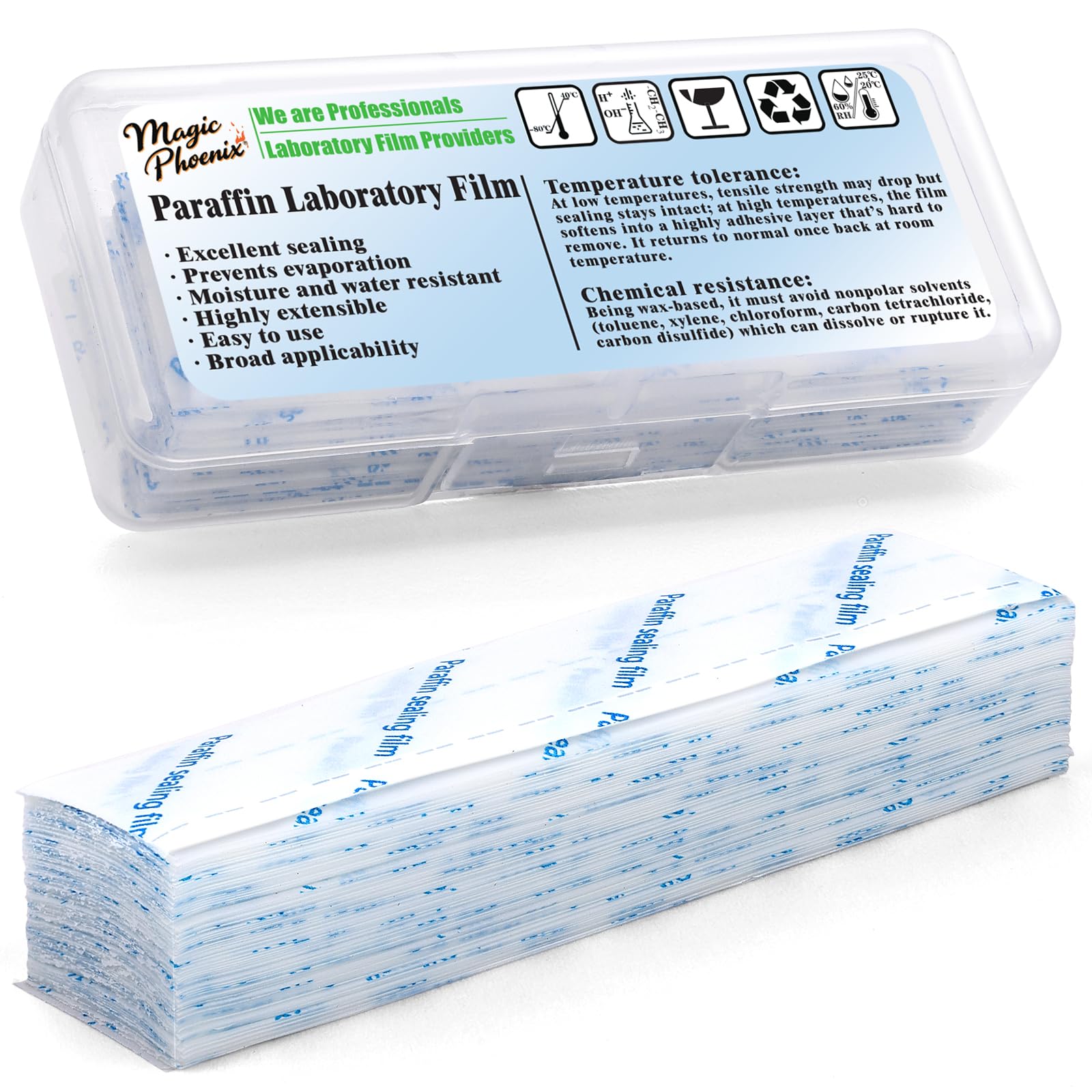 Paraffin Lab Sealing Film, 1.2 x 4 in, 100 Pre-Cut Sheets for Petri Dishes