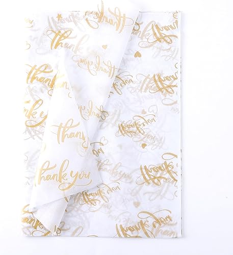 Miniatura 8 de 100 hojas de papel de seda de regalo de agradecimiento de 14 x 20 pulgadas, color rosa reciclable con bolsa de embalaje dorada metálica para bodas,
