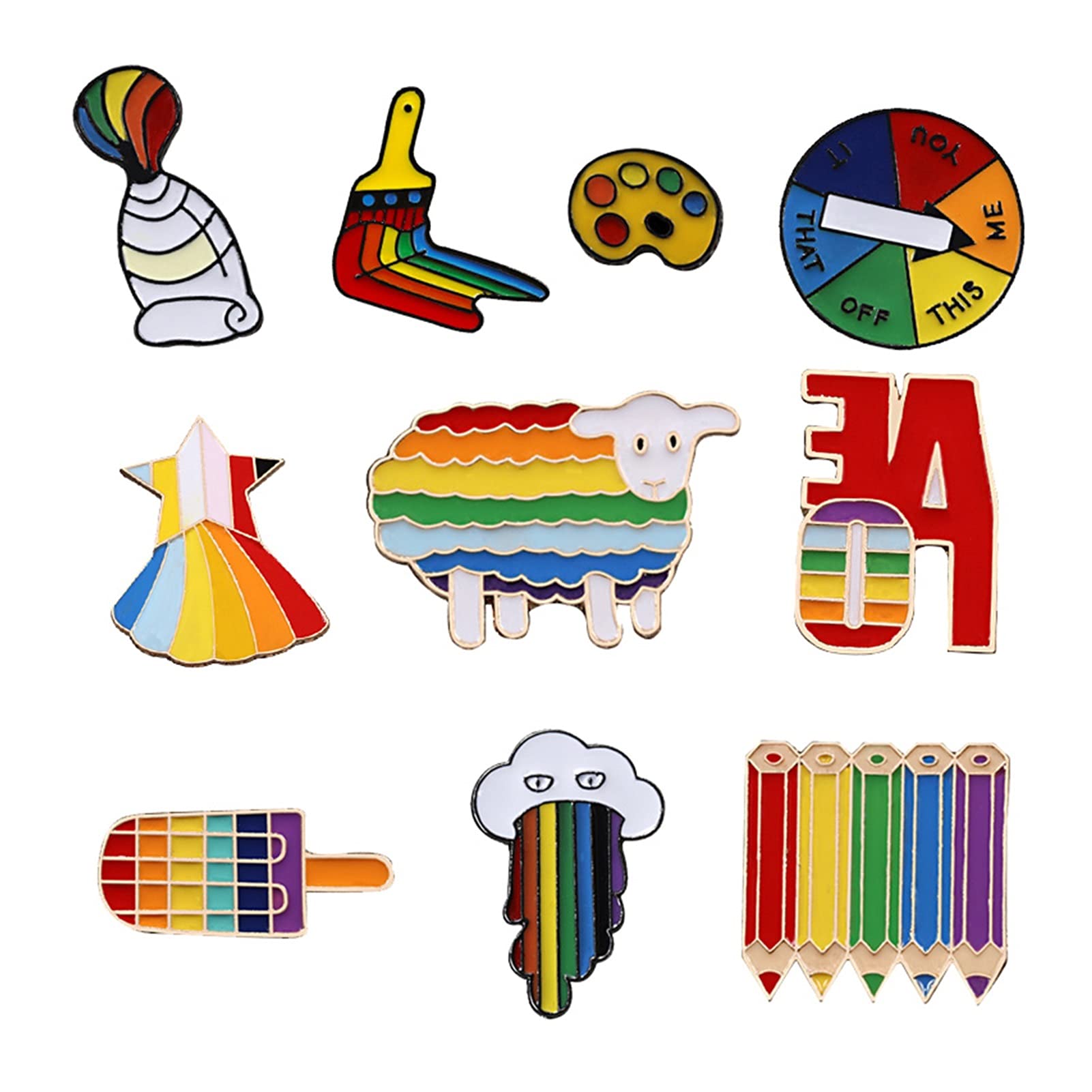 Brosche Künstler Regenbogen Emaille Pins Sammlung Broschen Maler Bleistift Alpaka Jacken Anstecknadel Schmuck Geschenke