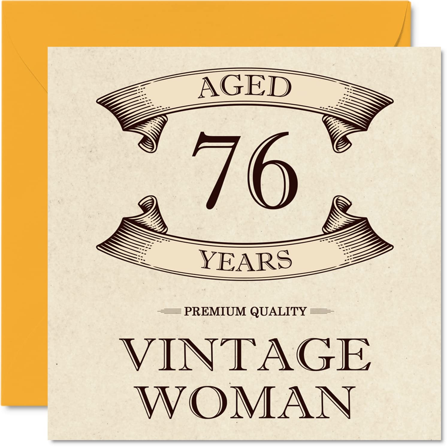 Vintage 76th Birthday Cards for Women - Aged 76 Years - Fun Birthday Card for Mum Sister Wife Granny Nanny Grandma Auntie, 145mm Ladies Greeting Cards, 76th Card